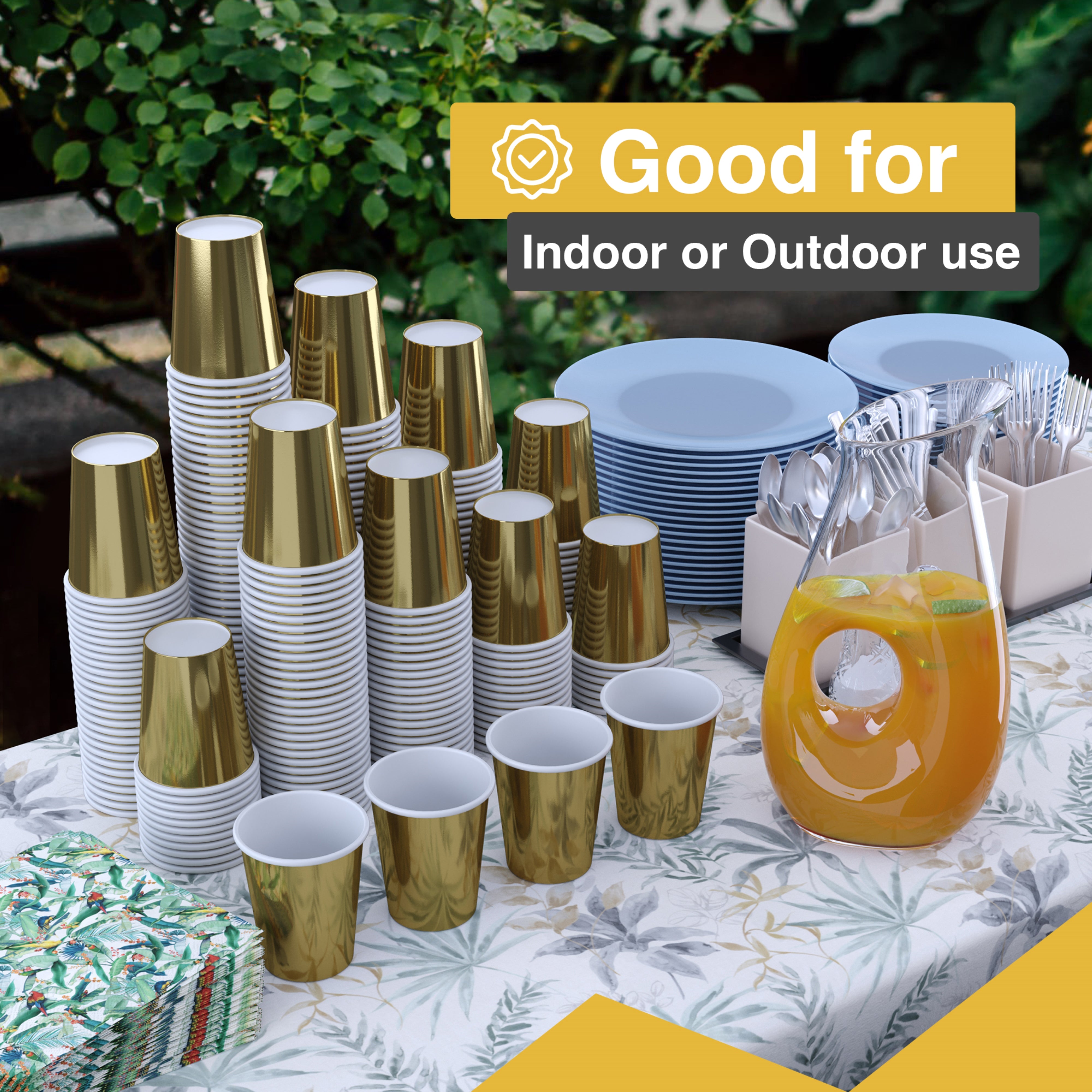 9 oz. Gold Paper Cups - 50 Ct.