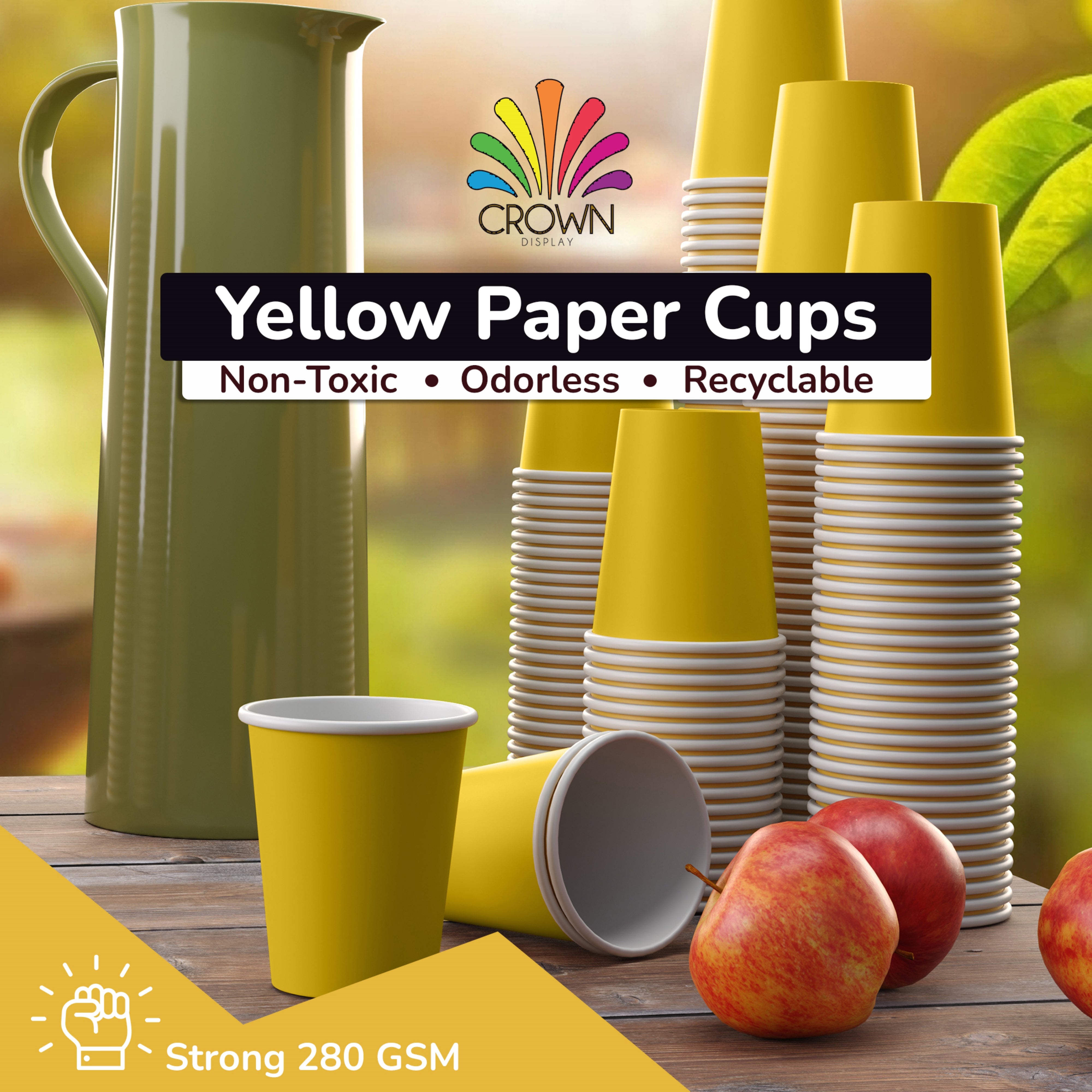 9 Oz. Yellow Paper Cups | 50 Count