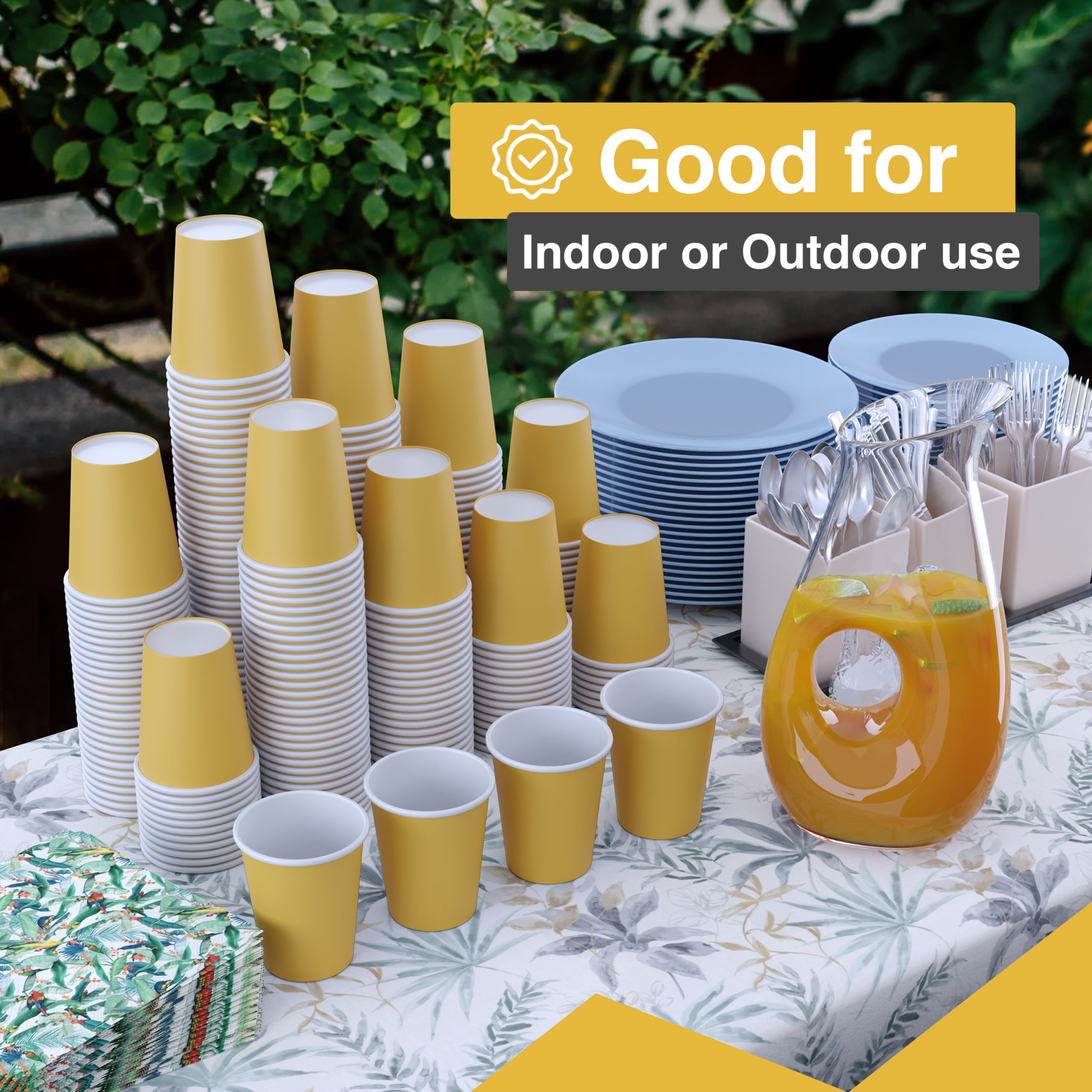 9 Oz. Yellow Paper Cups | 50 Count