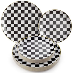 Earthtrends Checkered Design Plates Combo Set 20/20.