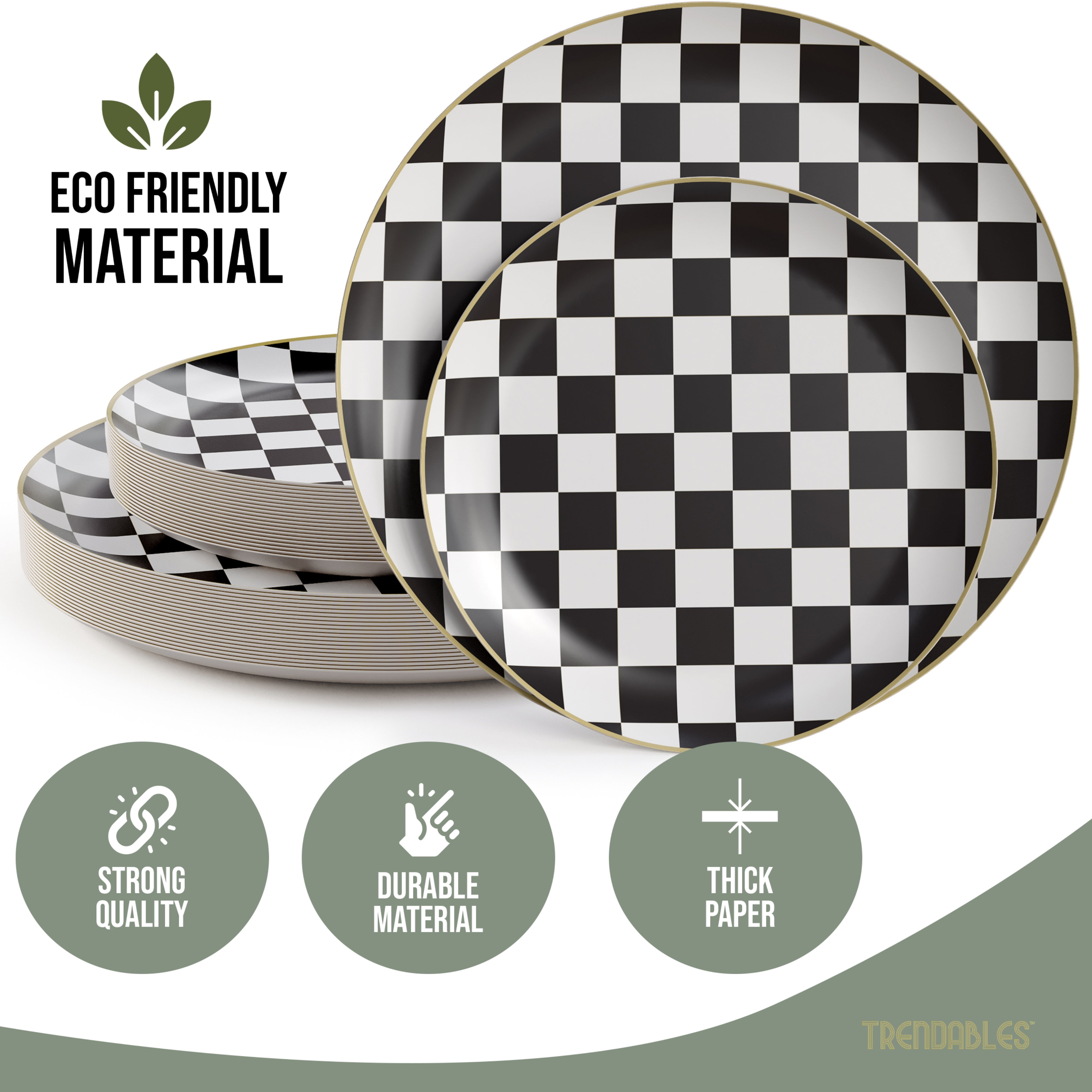 Earthtrends Checkered Design Plates Combo Set 20/20.