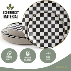 Earthtrends Checkered Design Plates Combo Set 20/20.