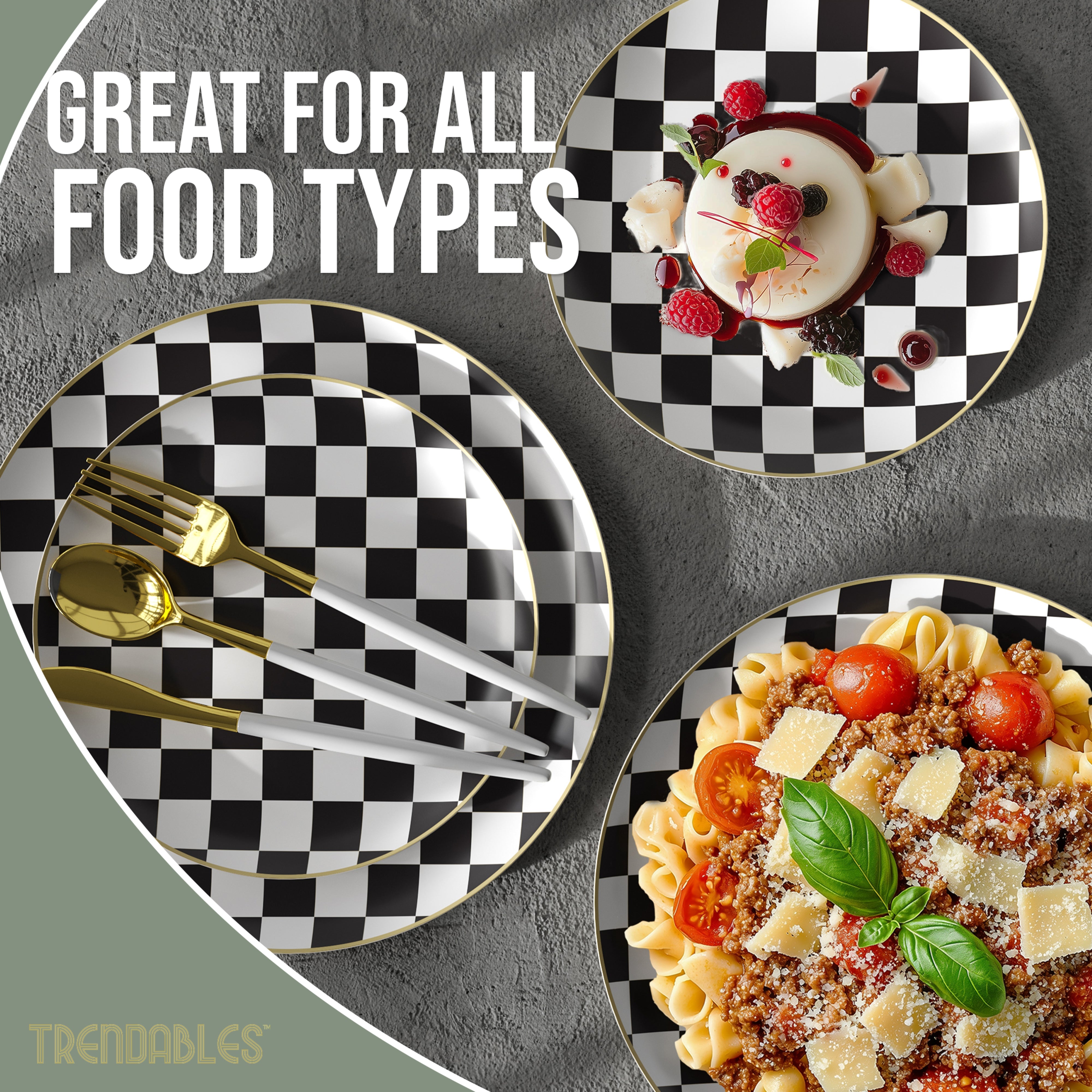 Earthtrends Checkered Design Plates Combo Set 20/20.