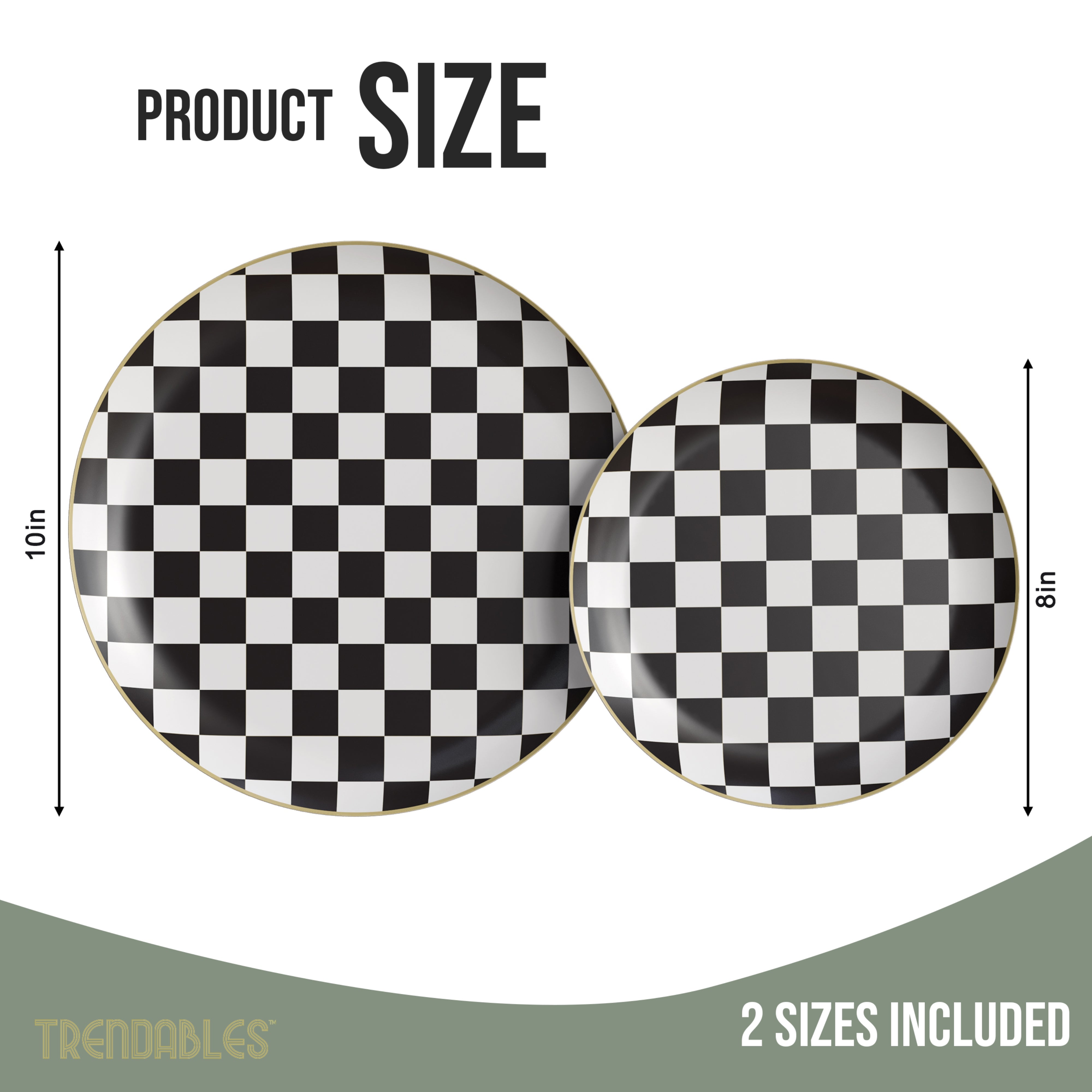 Earthtrends Checkered Design Plates Combo Set 20/20.