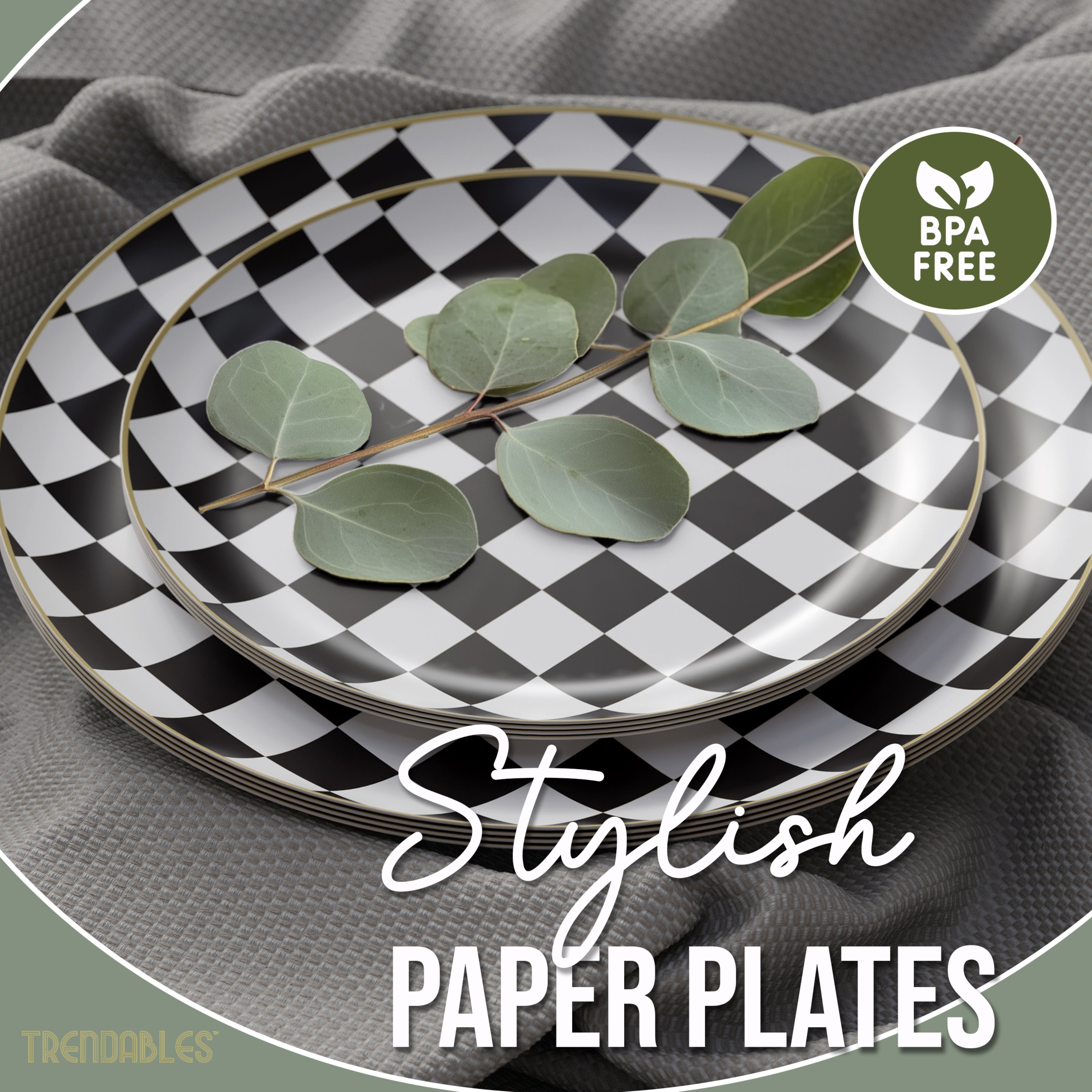 Earthtrends Checkered Design Plates Combo Set 20/20.