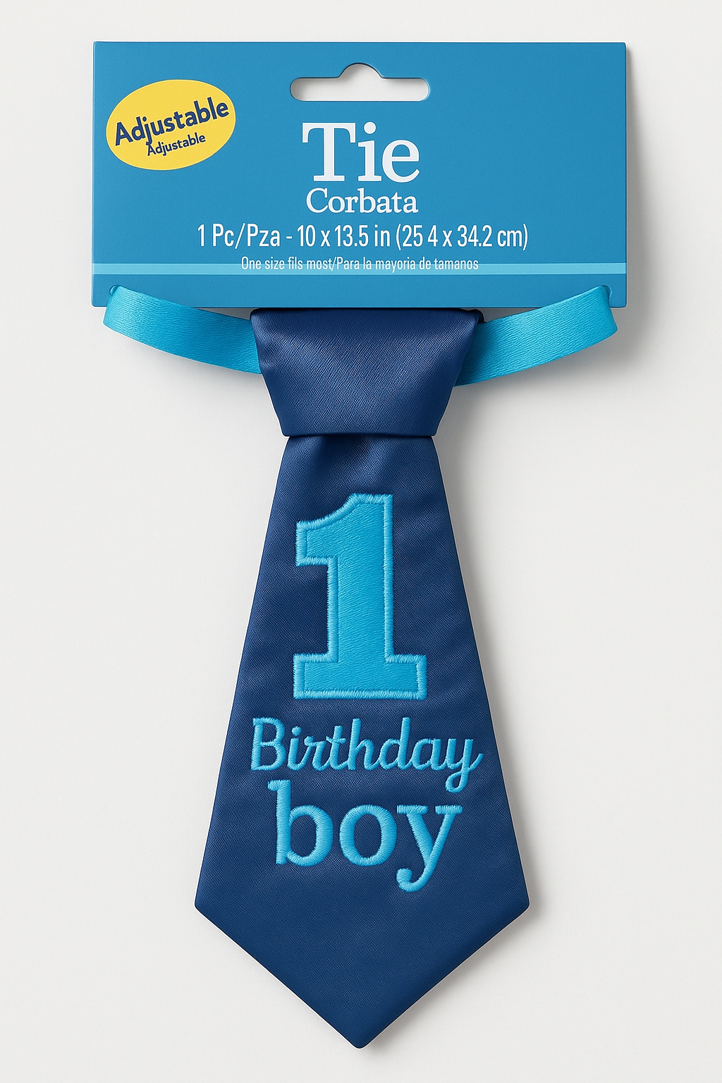 Blue "1 Birthday Boy" Tie - 1st Birthday Wearable Accessory
