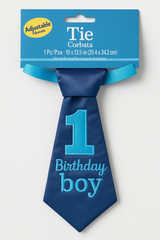 Blue "1 Birthday Boy" Tie - 1st Birthday Wearable Accessory