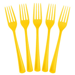 350 Pcs White/Yellow Disposable Tableware Set
