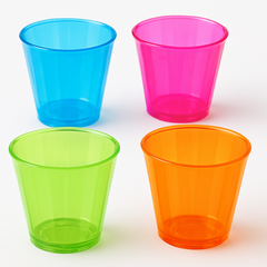 Neon Glow Party Plastic Shot Glasses, 2 oz, 100 Pack