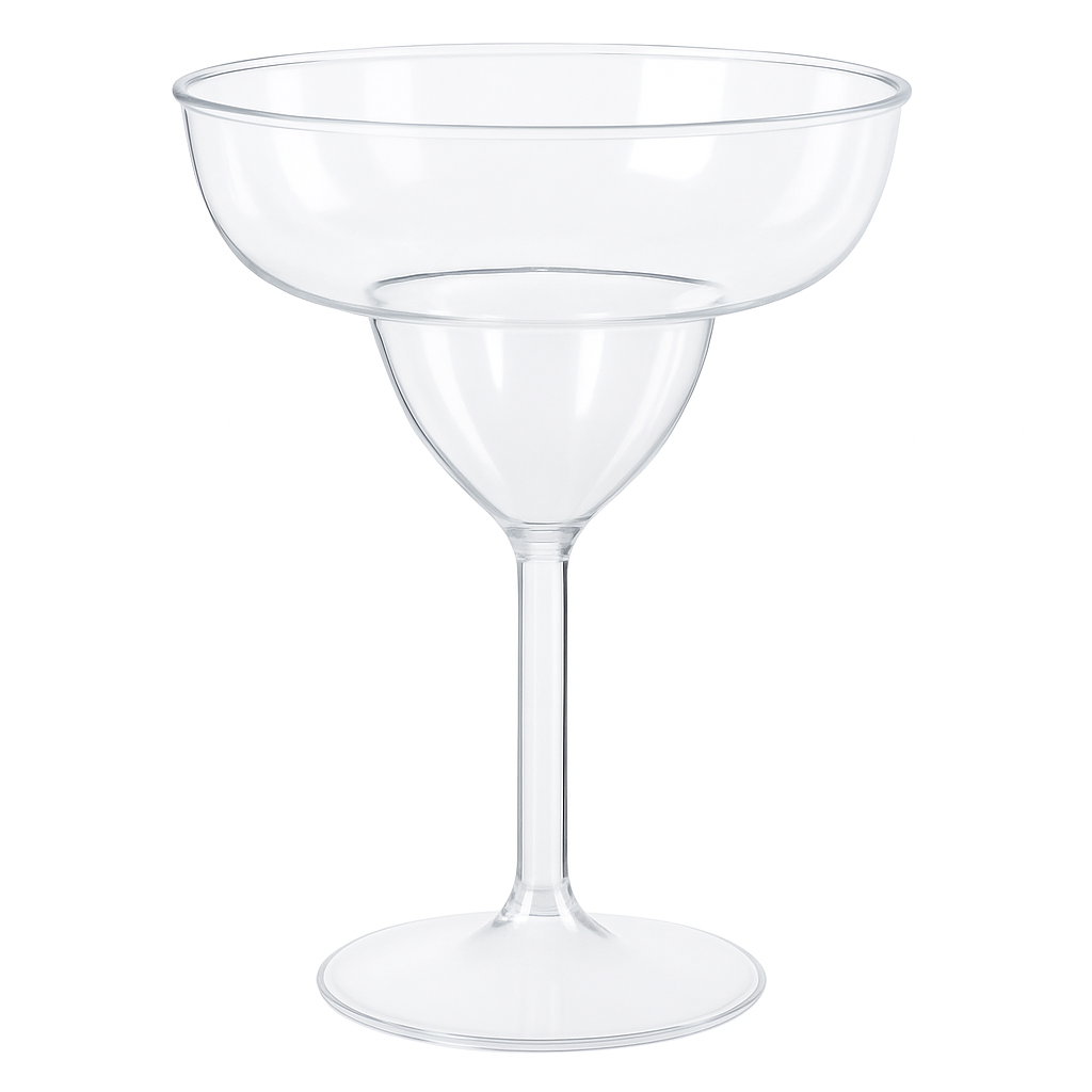 Jumbo Clear Plastic Margarita Glasses Set, 30 oz, 4-Pack