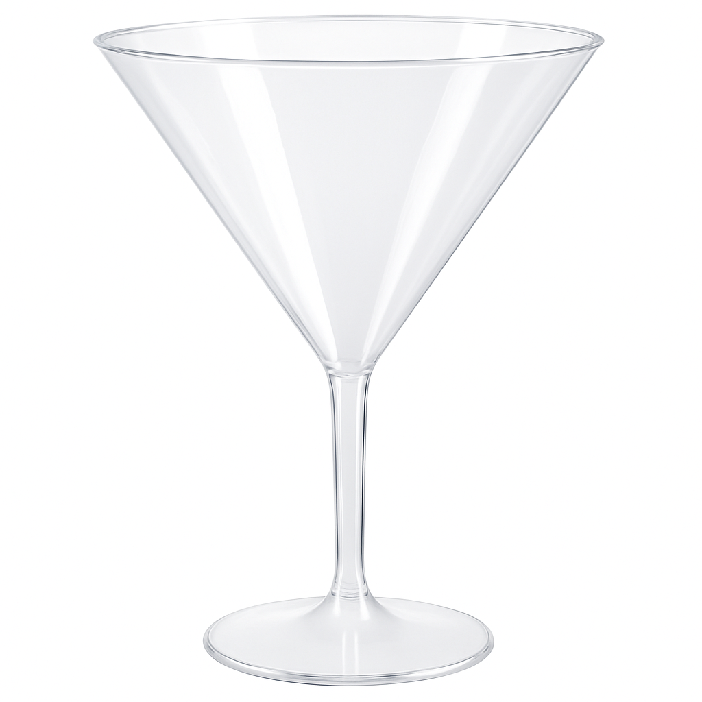 Jumbo Clear Plastic Martini Glasses, 25 oz, Set of 4