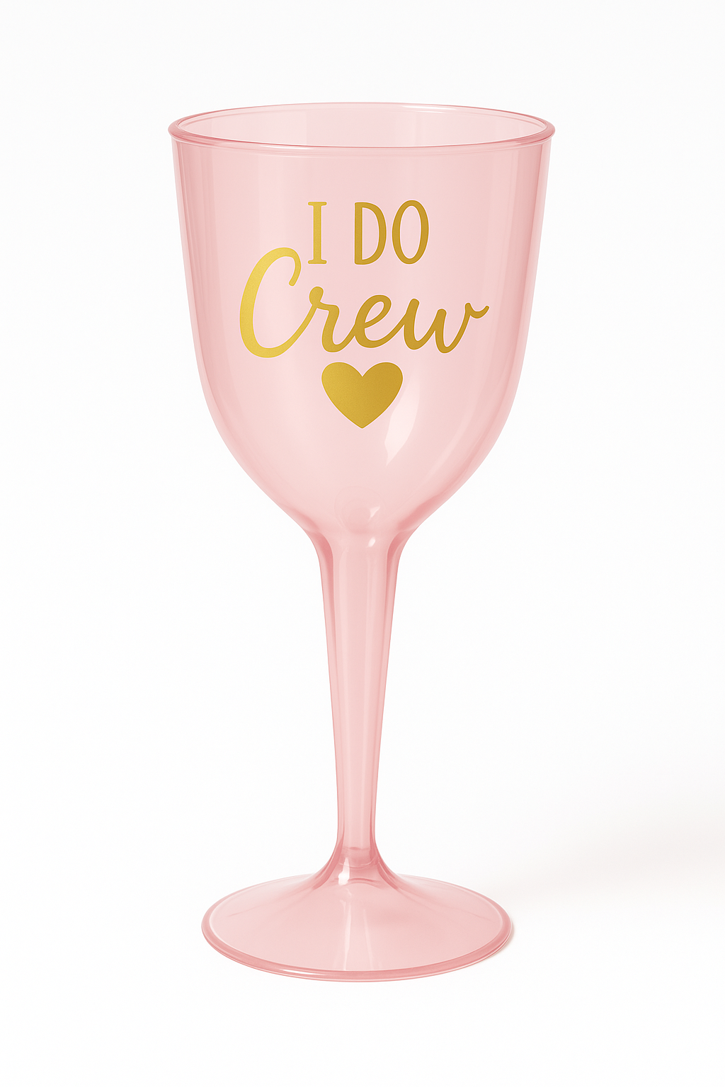 "I Do Crew" Pink Plastic Wine Glass - 7oz Bachelorette Party Essential