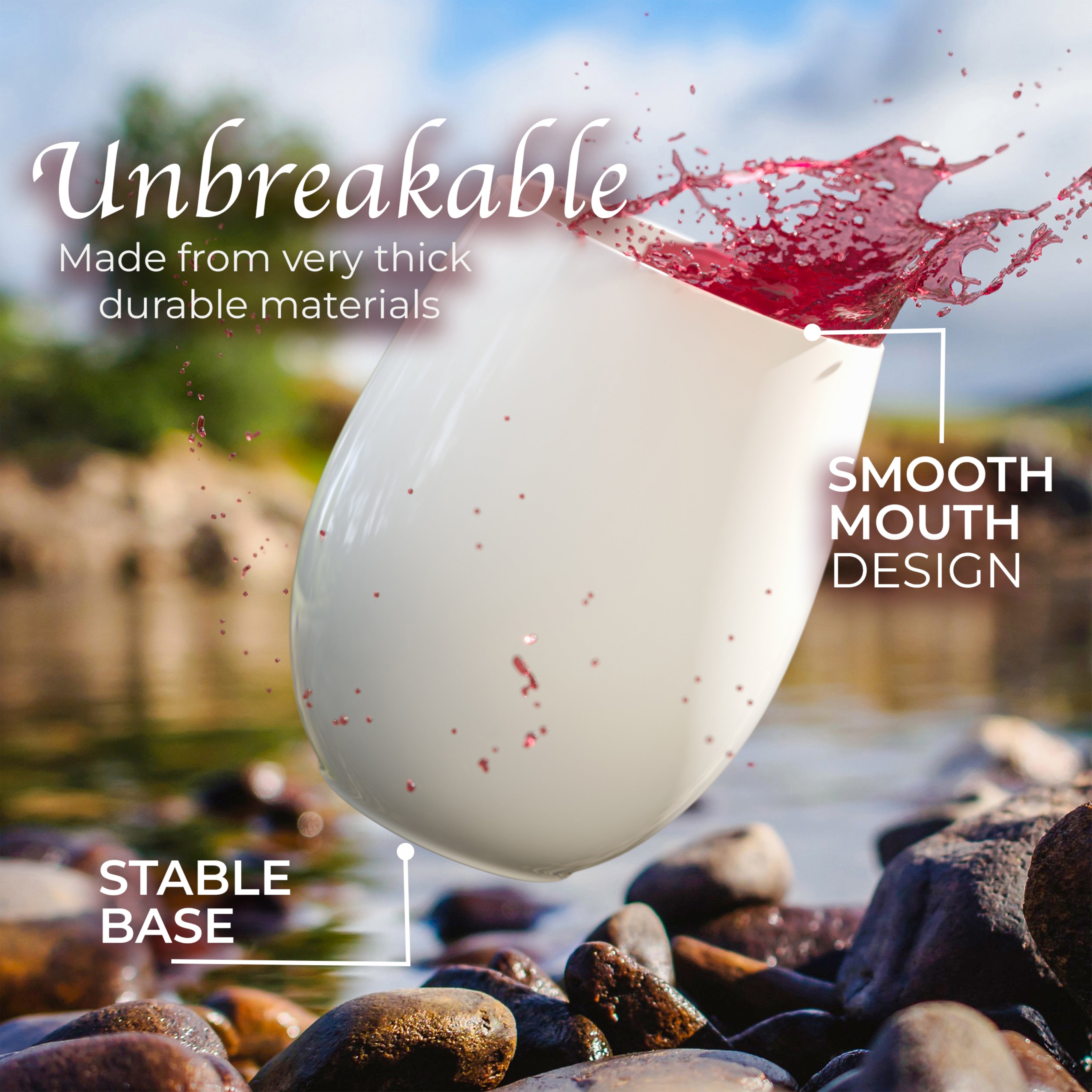 12 Oz. Stemless Wine Tumbler 24 Count | White