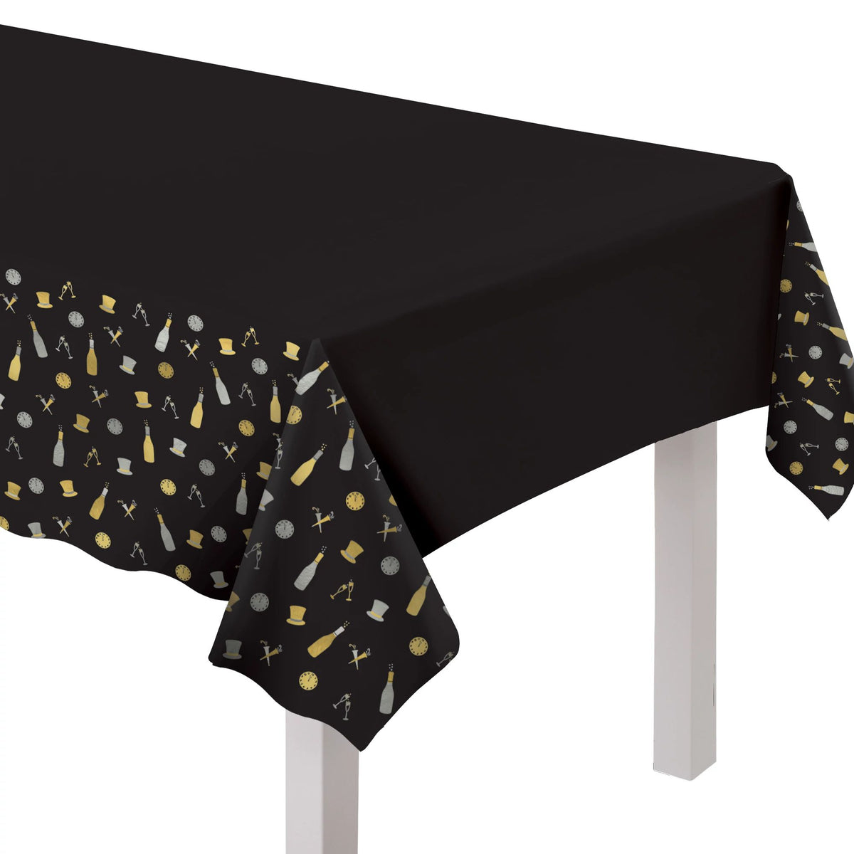 Bubbly Celebration New Year's Eve Plastic Table Cover, 3-Pack