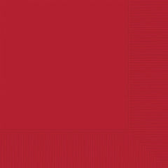 Classic Red Beverage Napkins - 50 Pack - 5 In. X 5 In.