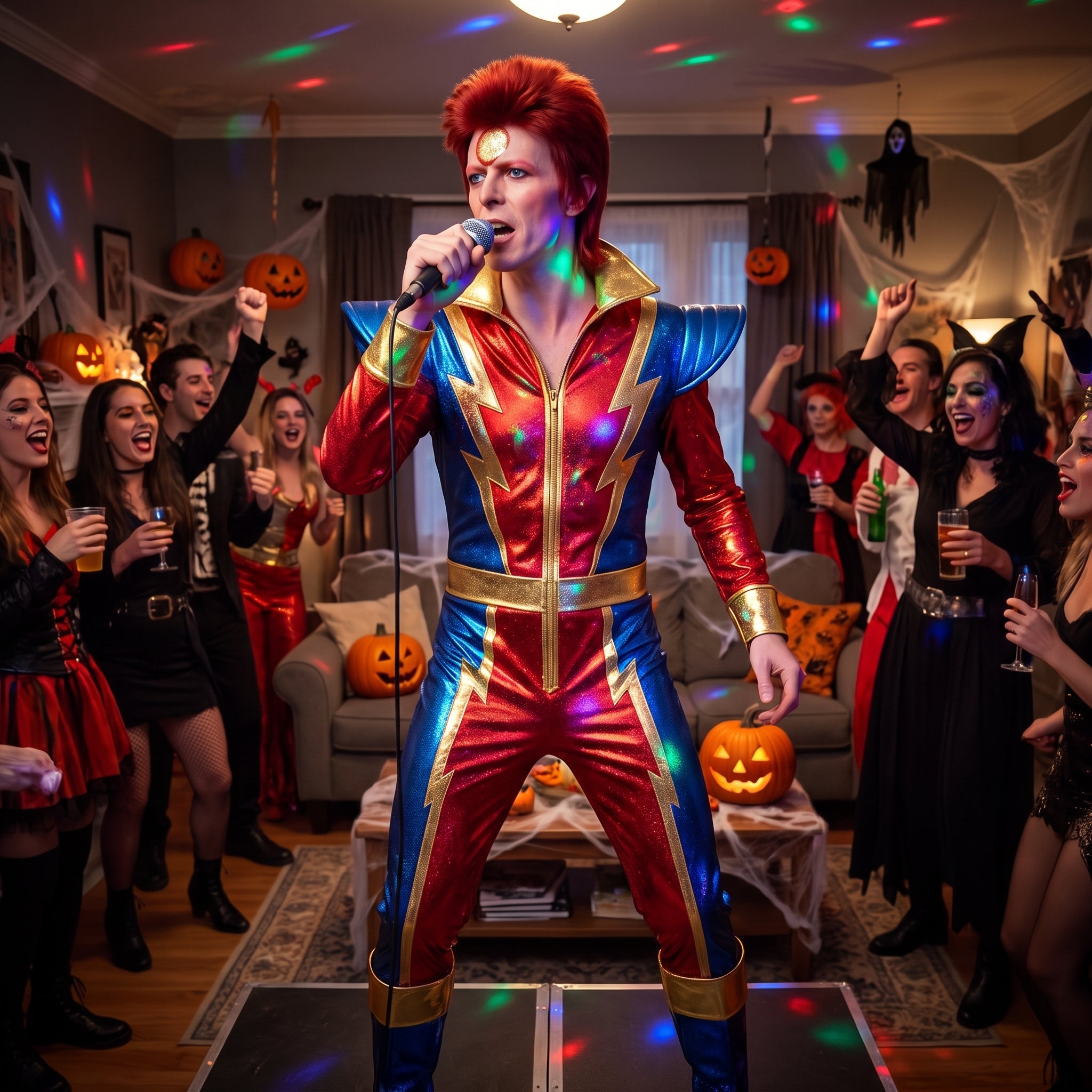 Men's Glam Rock Jumpsuit Costume - S/M