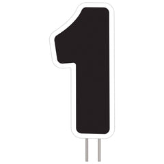 Black Number 3 Outdoor Yard Sign with Stakes