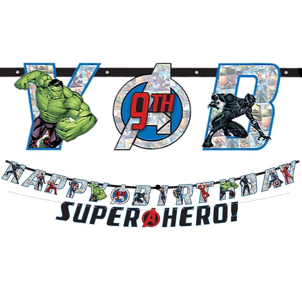 Marvel Avengers Customizable Birthday Banner Kit