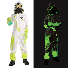 Radioactive Hazmat Suit Glow-in-the-Dark Halloween Costume for Boys