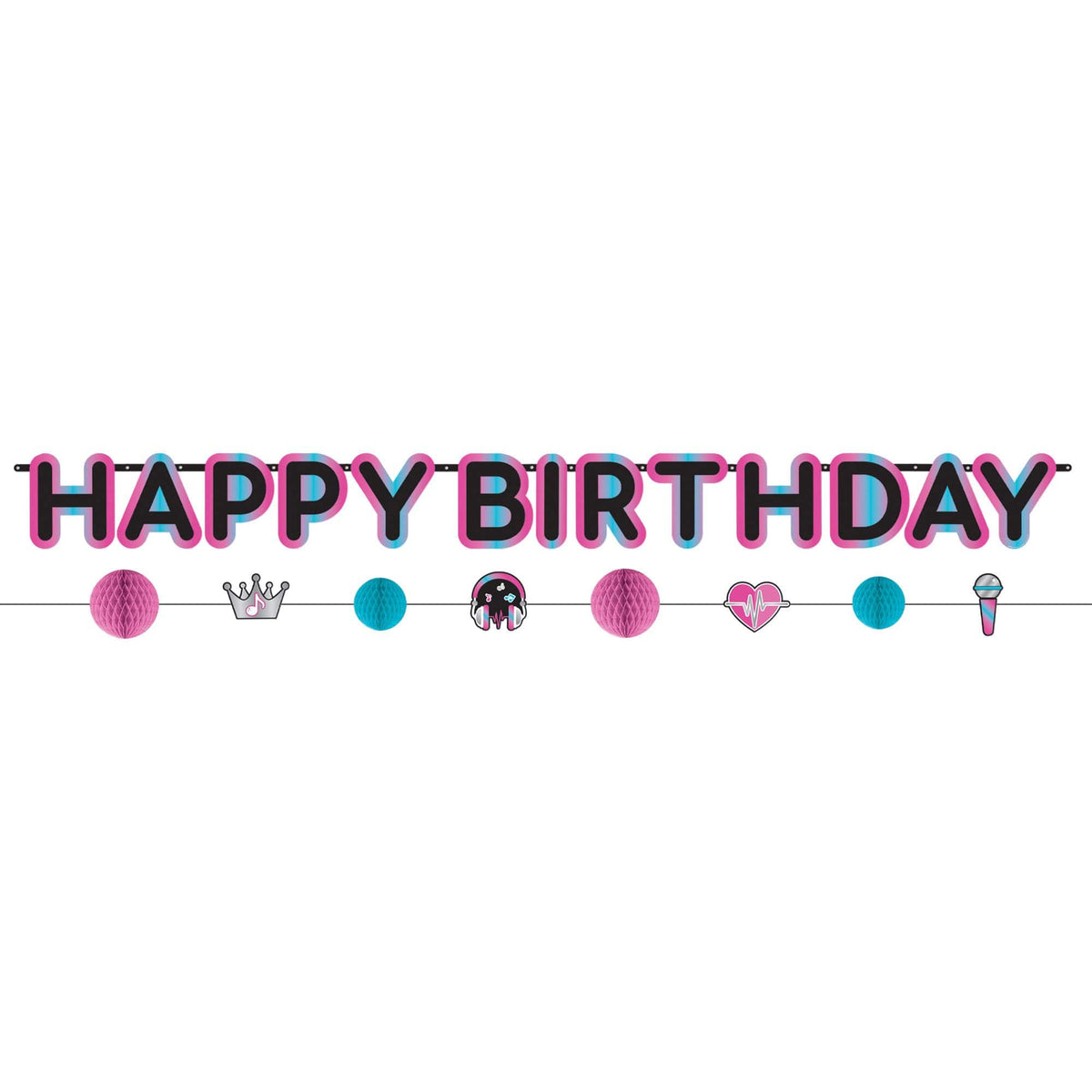 Internet Famous Double Birthday Banner Set - Pink, Blue, Black