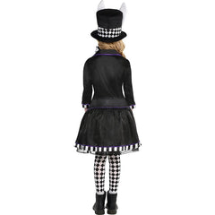Kids' Dark Mad Hatter Halloween Costume with Bunny Ears