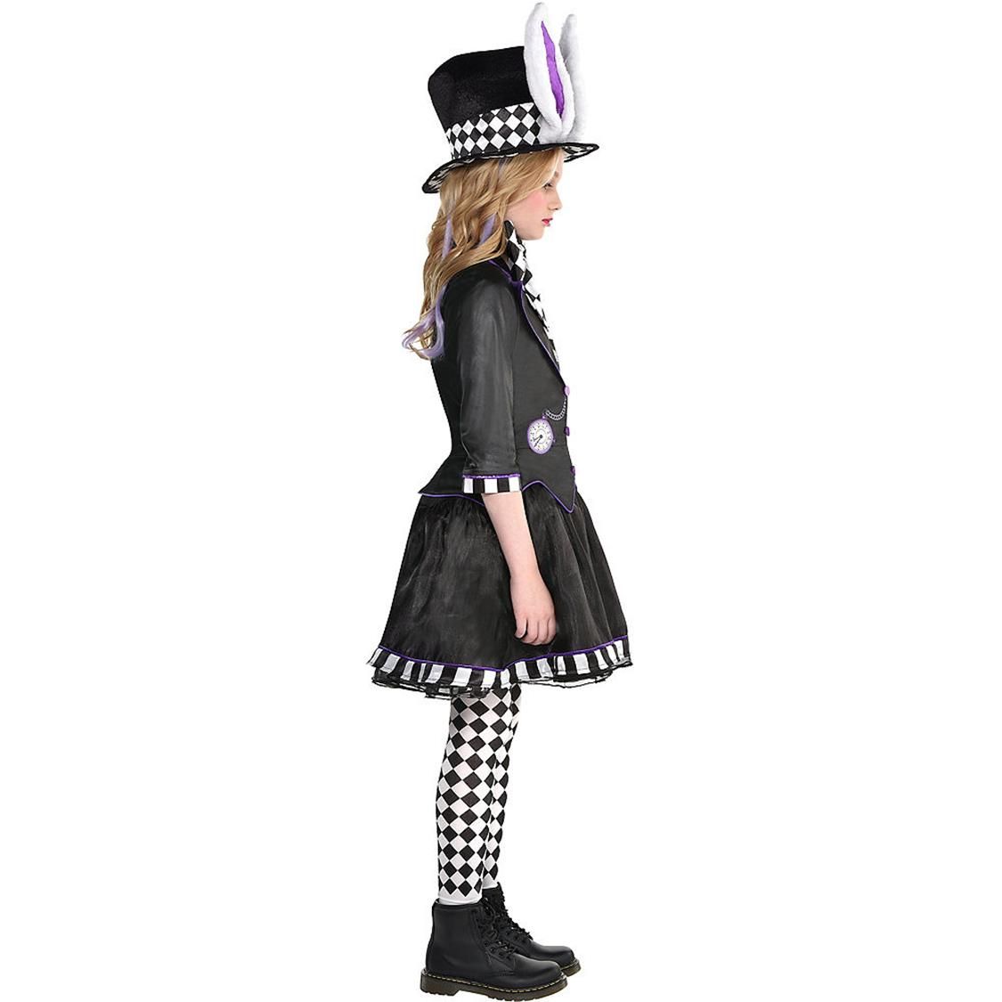 Kids' Dark Mad Hatter Halloween Costume with Bunny Ears