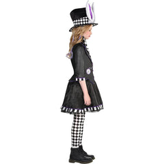 Kids' Dark Mad Hatter Halloween Costume with Bunny Ears