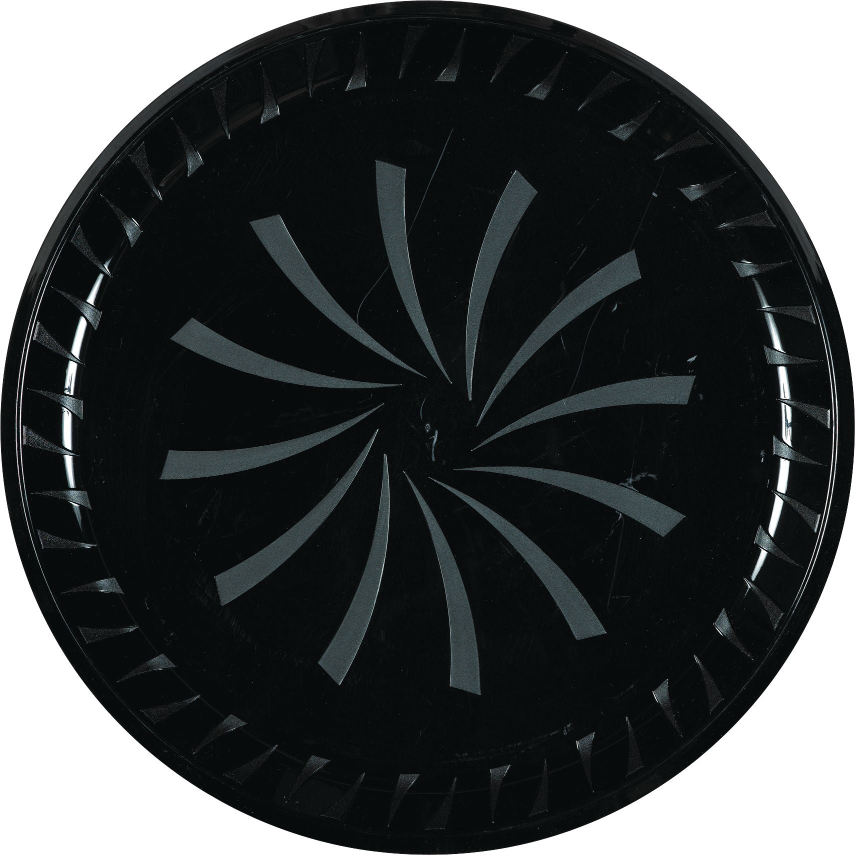 Elegant 16" Black Round Plastic Platter for Catering
