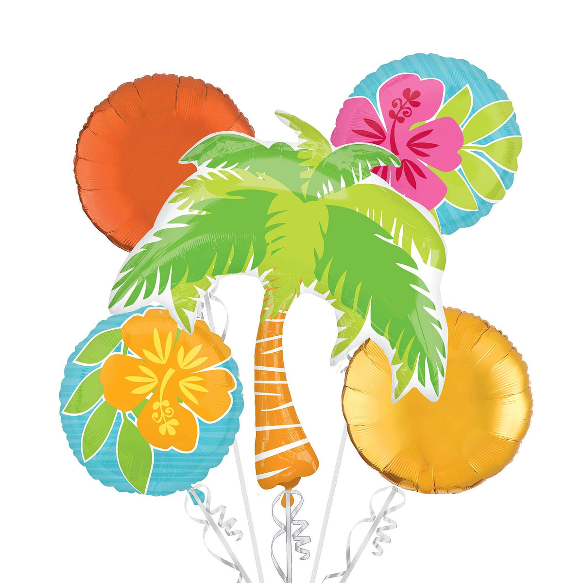 Vibrant Summer Scene Foil Balloon Bouquet - 5 Piece Set