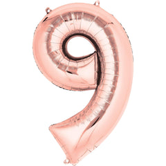 Rose Gold Number 9 Foil Super Shape Balloon