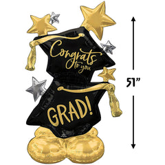 50-Inch Foil Air Walker Graduation Balloon - "Congrats Grad"