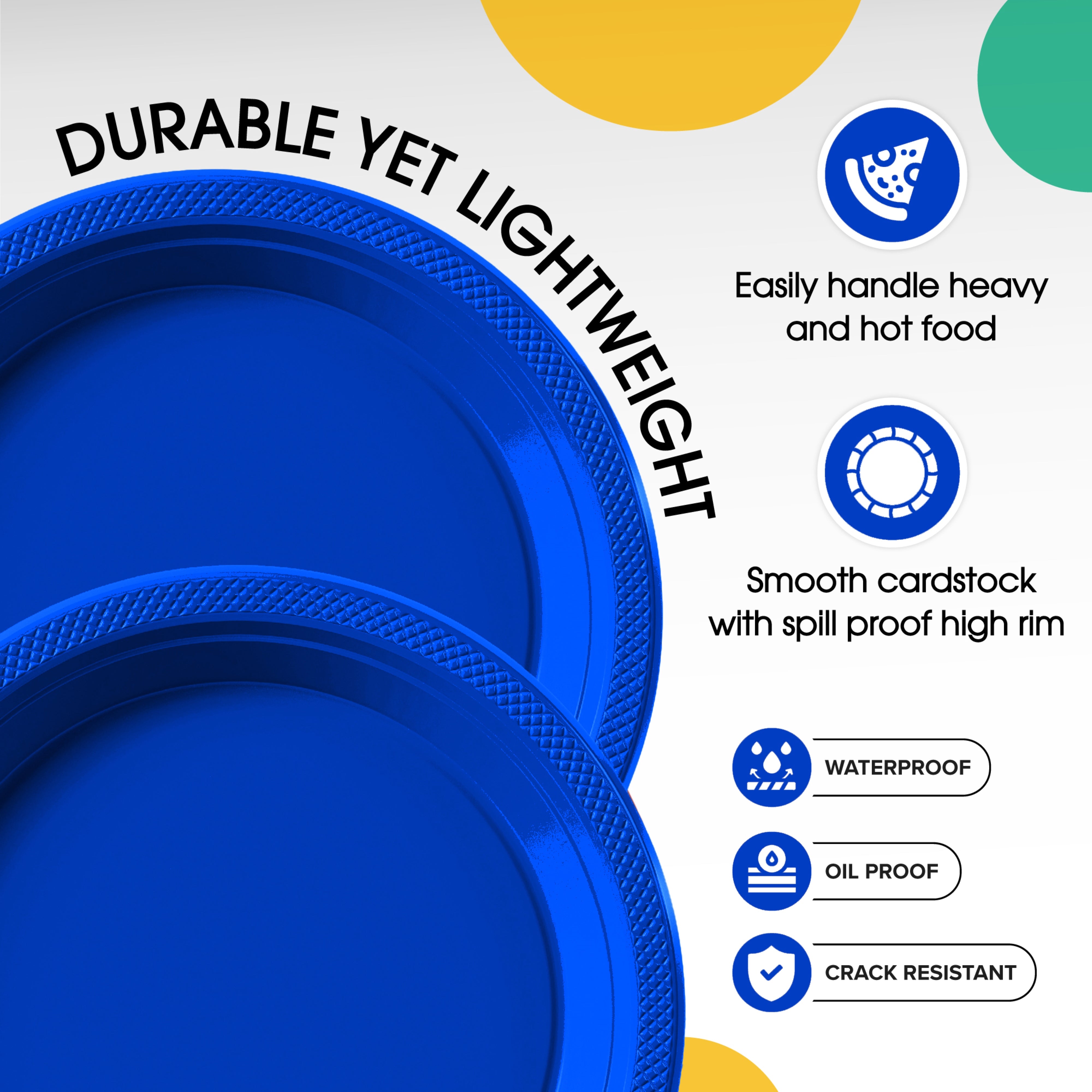 Little Gym - 7 In. Dark Blue Plastic Plates | 50 Ct.