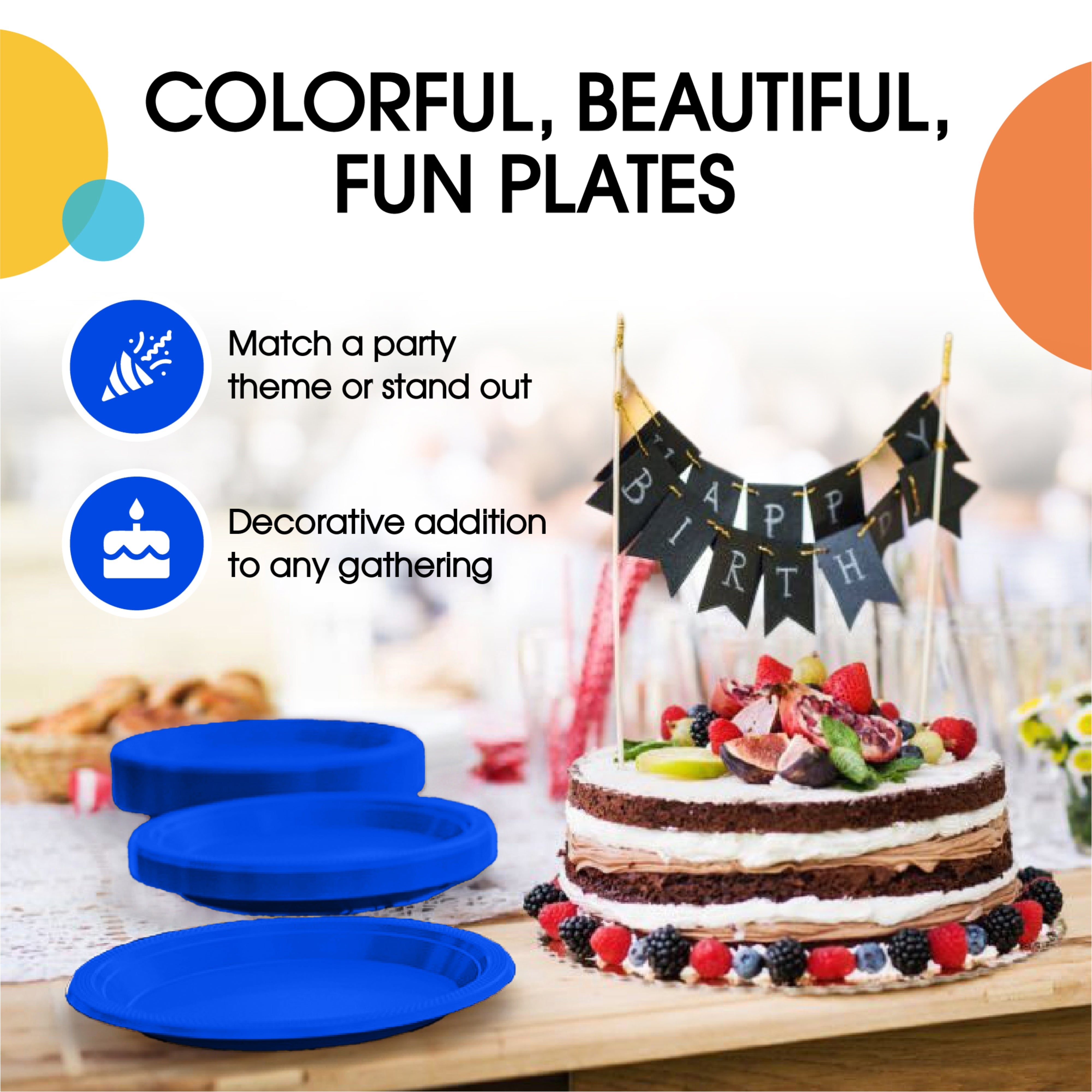 Little Gym - 7 In. Dark Blue Plastic Plates | 50 Ct.