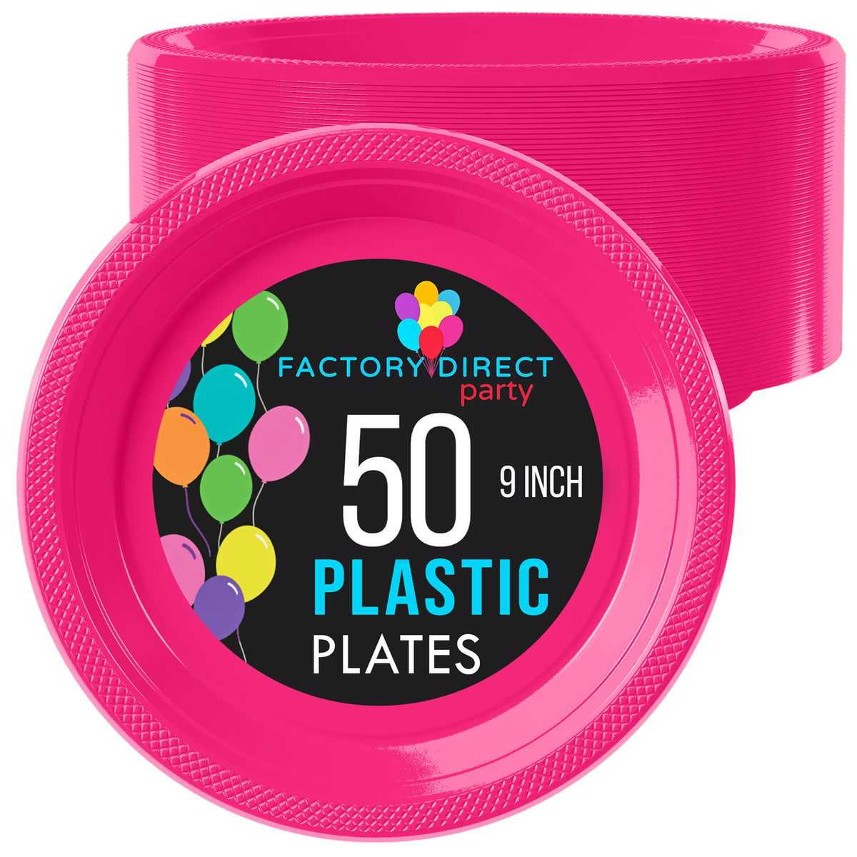 Little Gym - 9 In. Cerise Plastic Plates | 50 Ct.