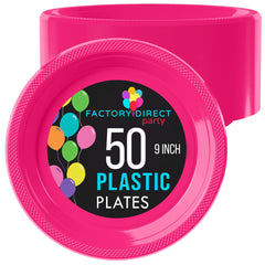 Little Gym - 9 In. Cerise Plastic Plates | 50 Ct.