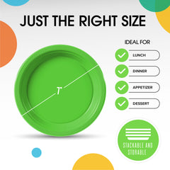Little Gym - 7 In. Lime Green Plastic Plates | 50 Ct.