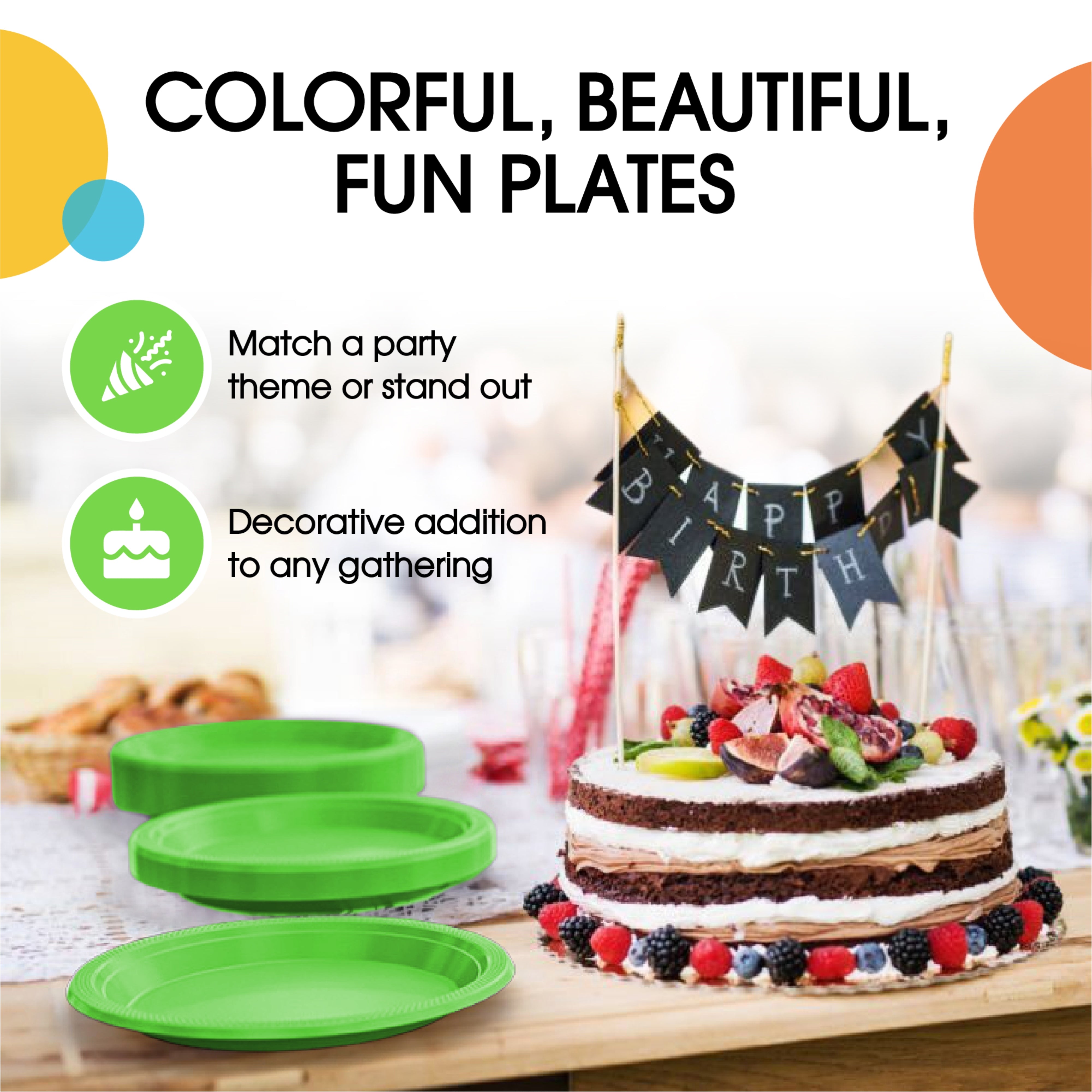 Little Gym - 7 In. Lime Green Plastic Plates | 50 Ct.