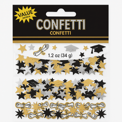 Graduation Celebration Confetti - Black/Gold/Silver, 1.2 oz