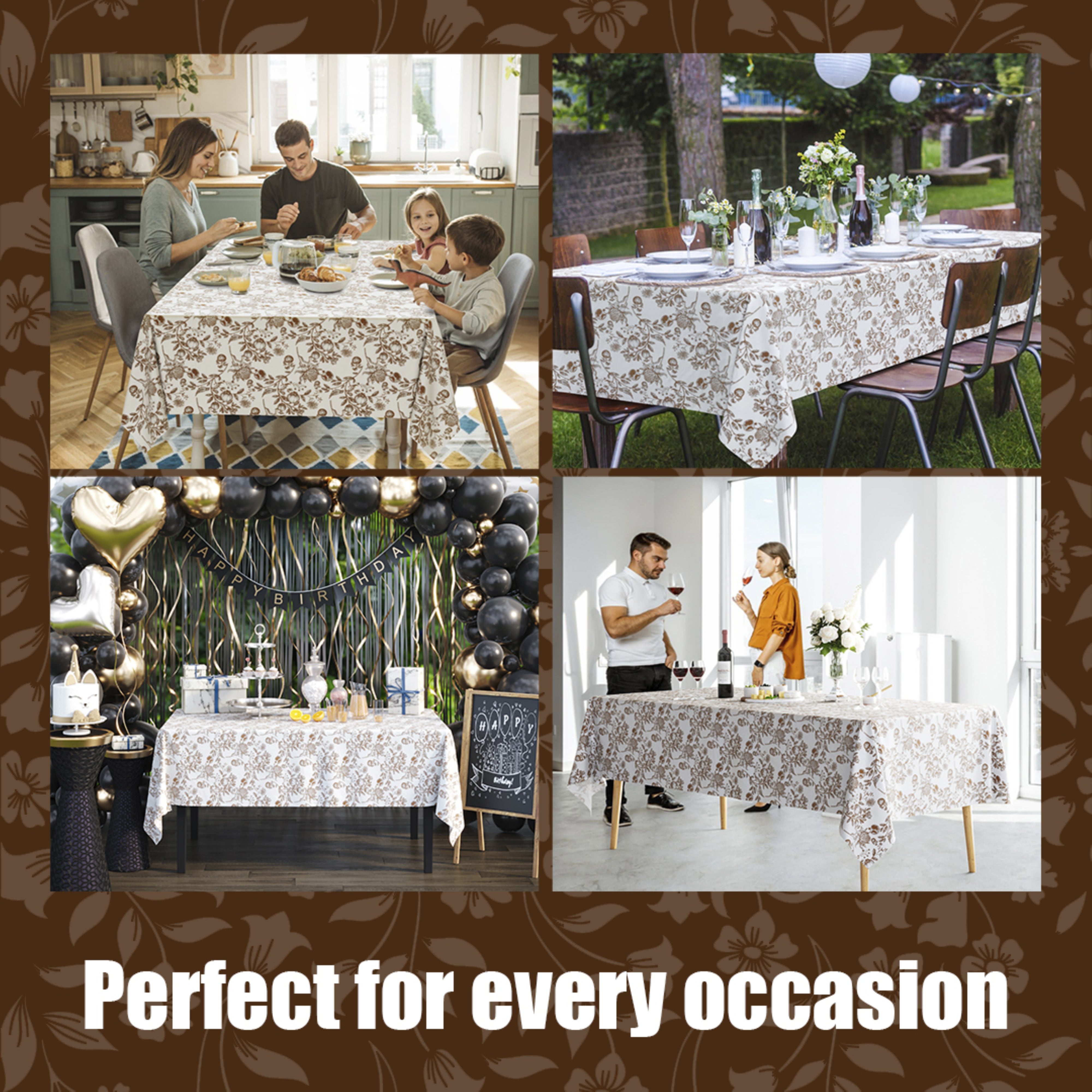 Trendables Premium Pomegranates Table Cover 54 x 108 - 54 x 108 - 2 Pack