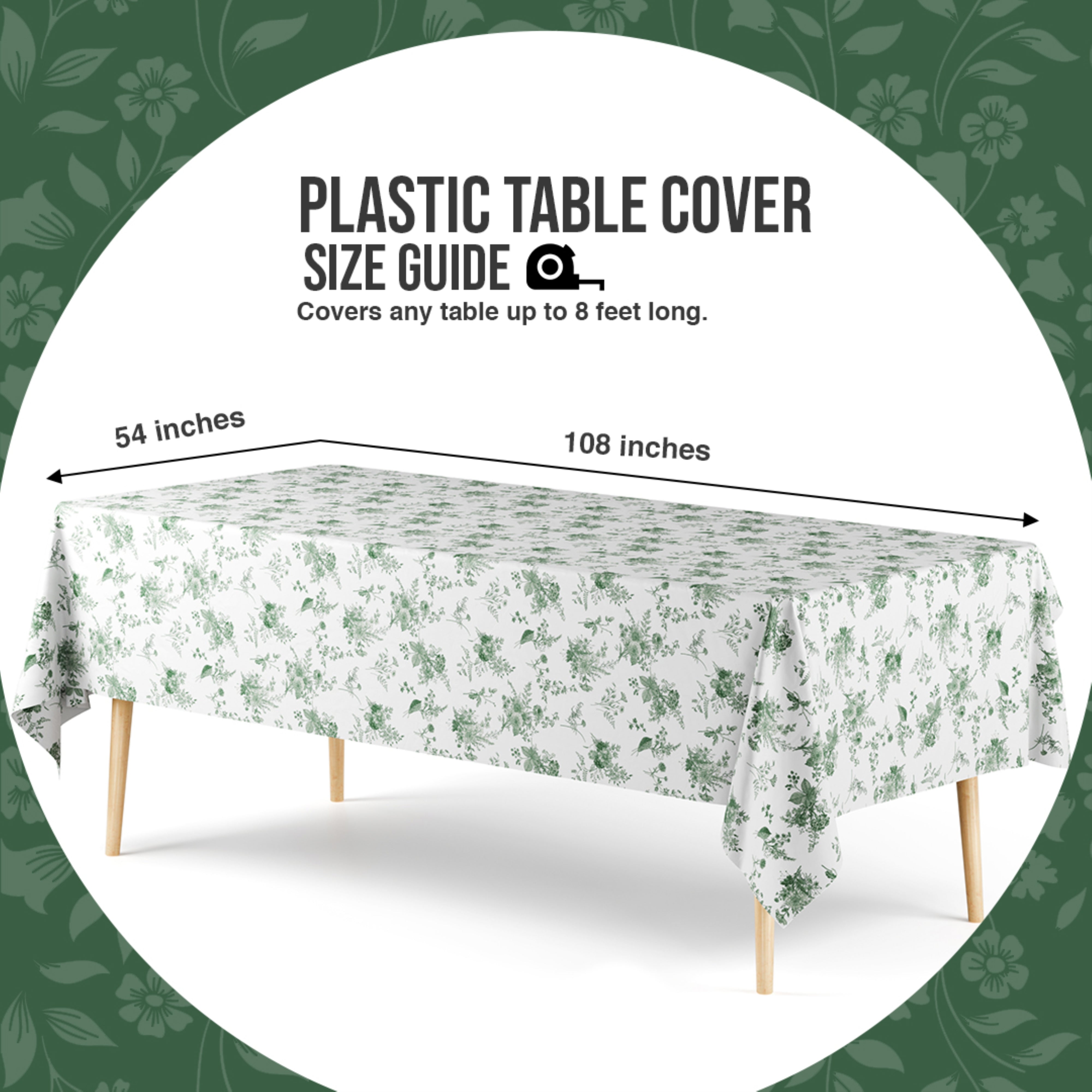 Trendables Premium Verdure Table Cover 54 x 108 - 54 x 108 - 2 Pack