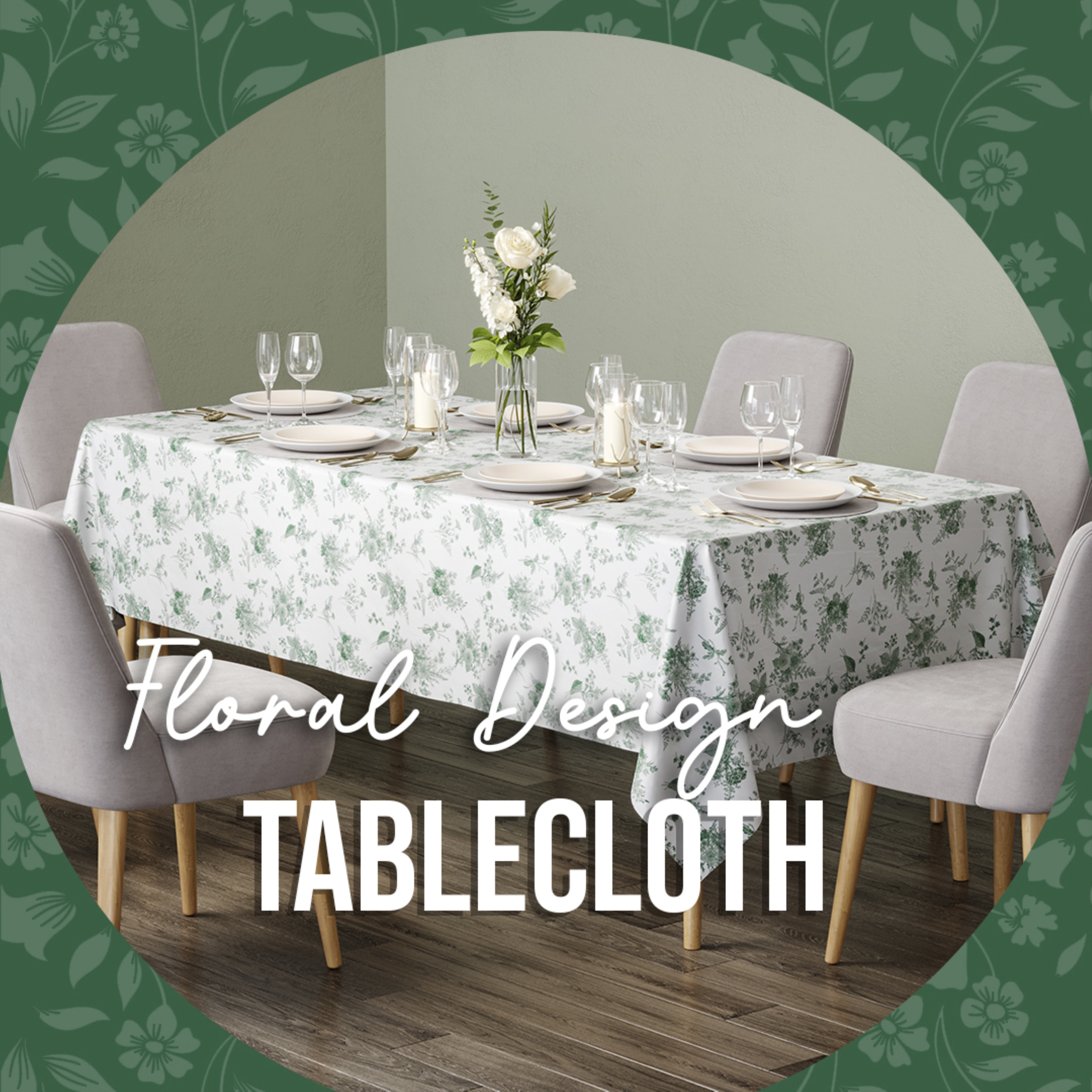 Trendables Premium Verdure Table Cover 54 x 108 - 54 x 108 - 2 Pack