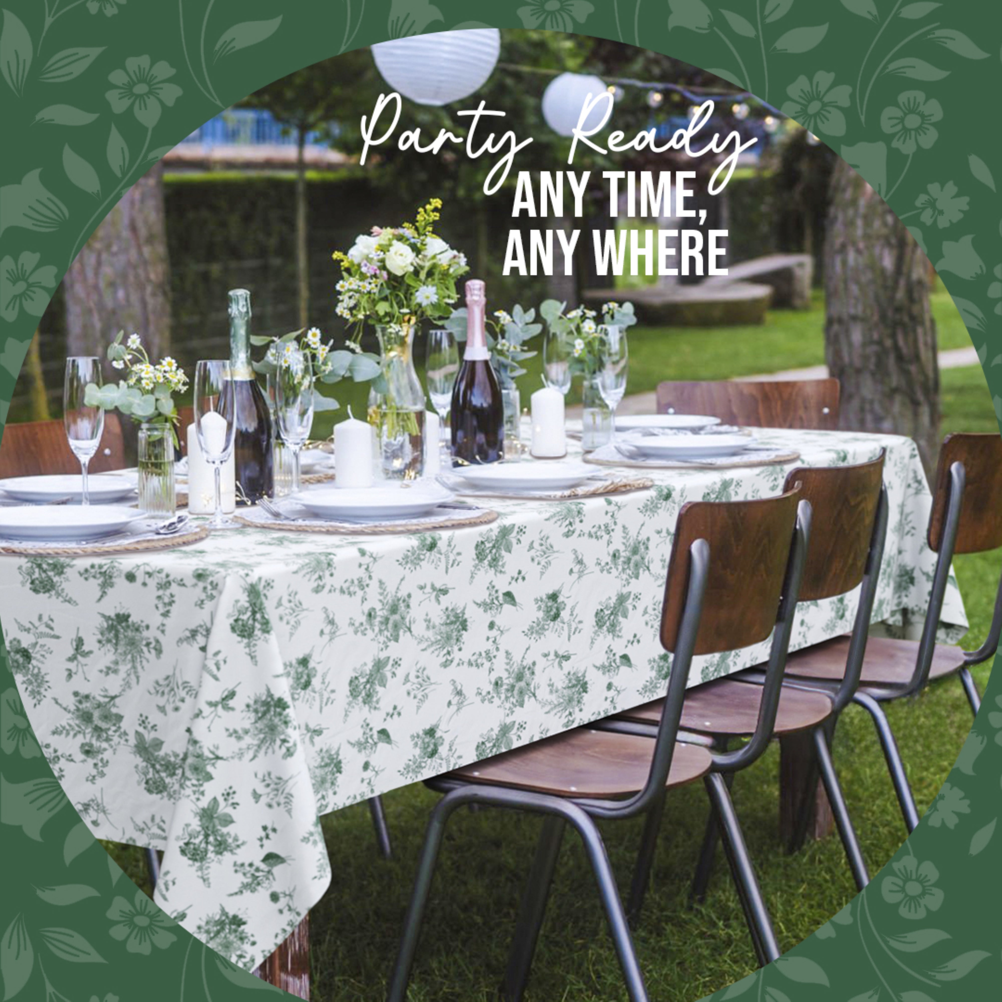 Trendables Premium Verdure Table Cover 54 x 108 - 54 x 108 - 2 Pack