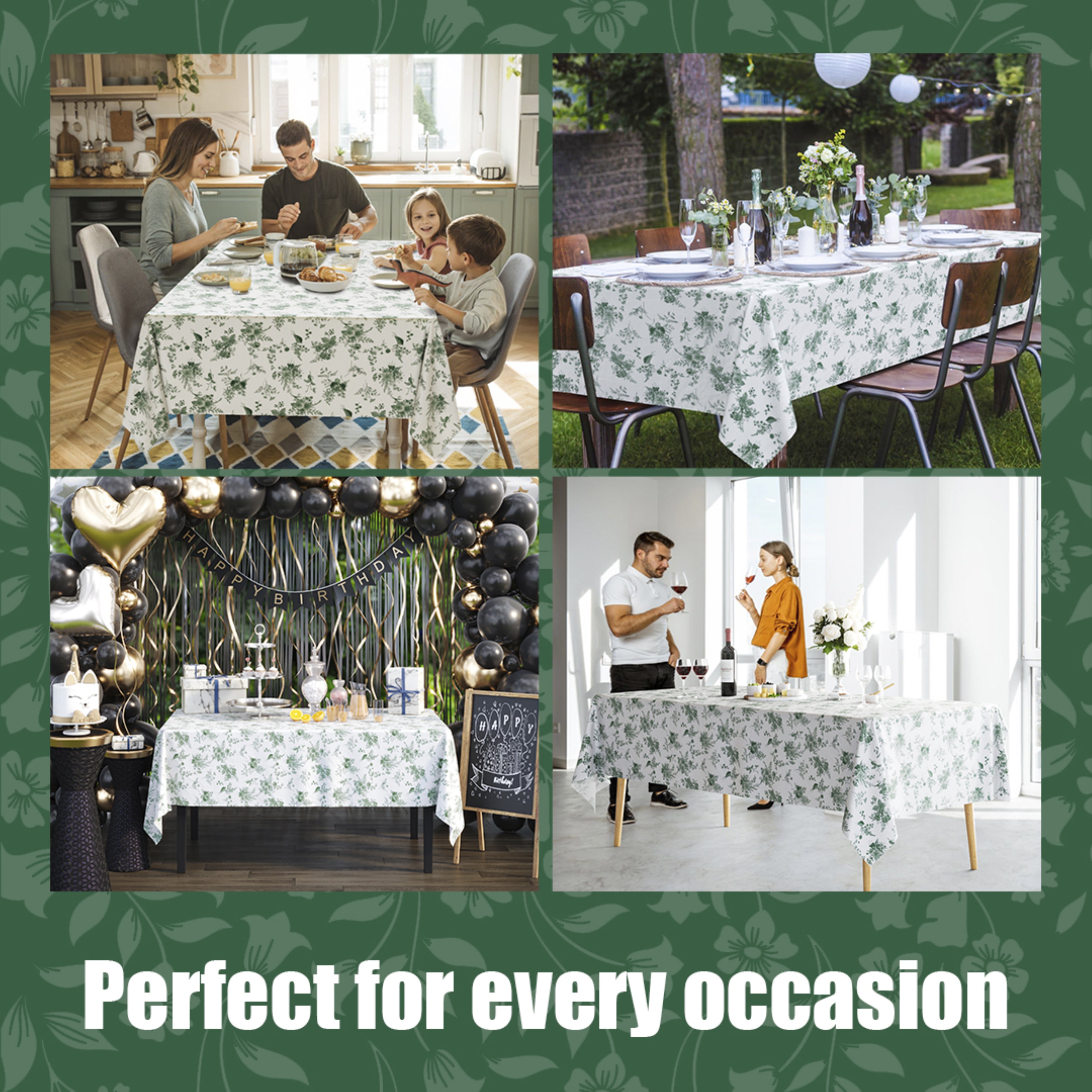 Trendables Premium Verdure Table Cover 54 x 108 - 54 x 108 - 2 Pack