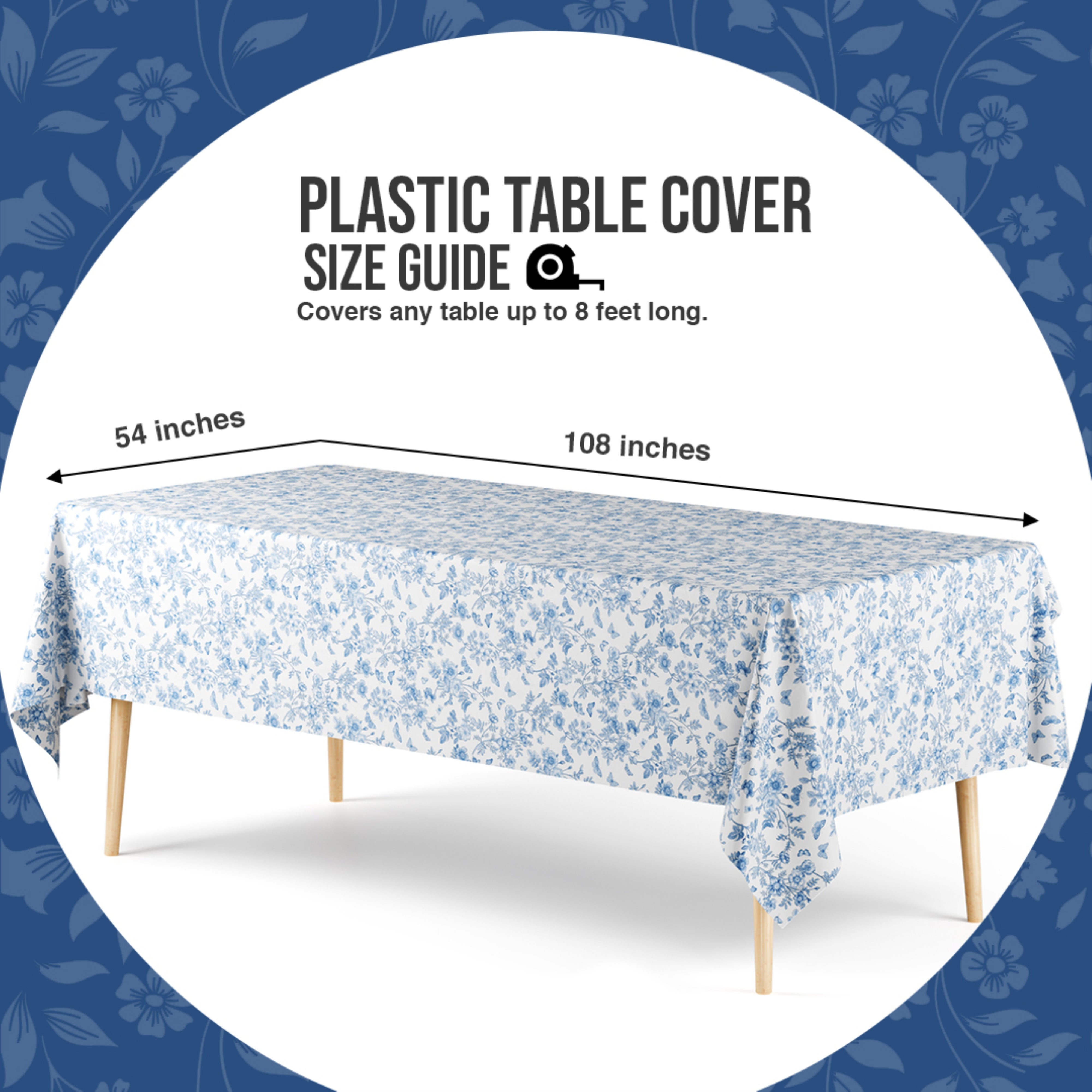 Trendables Premium Botanical Table Cover 54 x 108 - 54 x 108 - 2 Pack