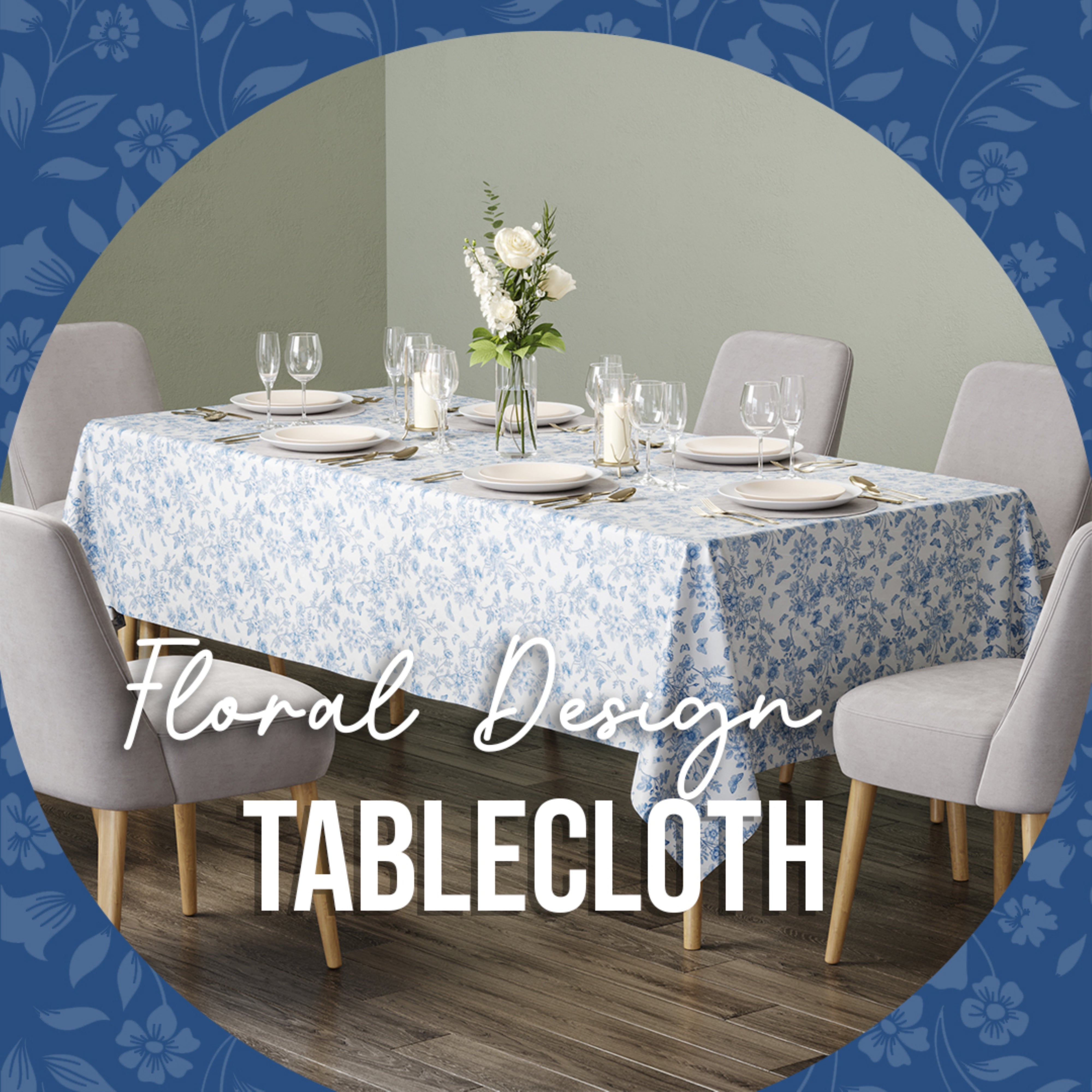 Trendables Premium Botanical Table Cover 54 x 108 - 54 x 108 - 2 Pack