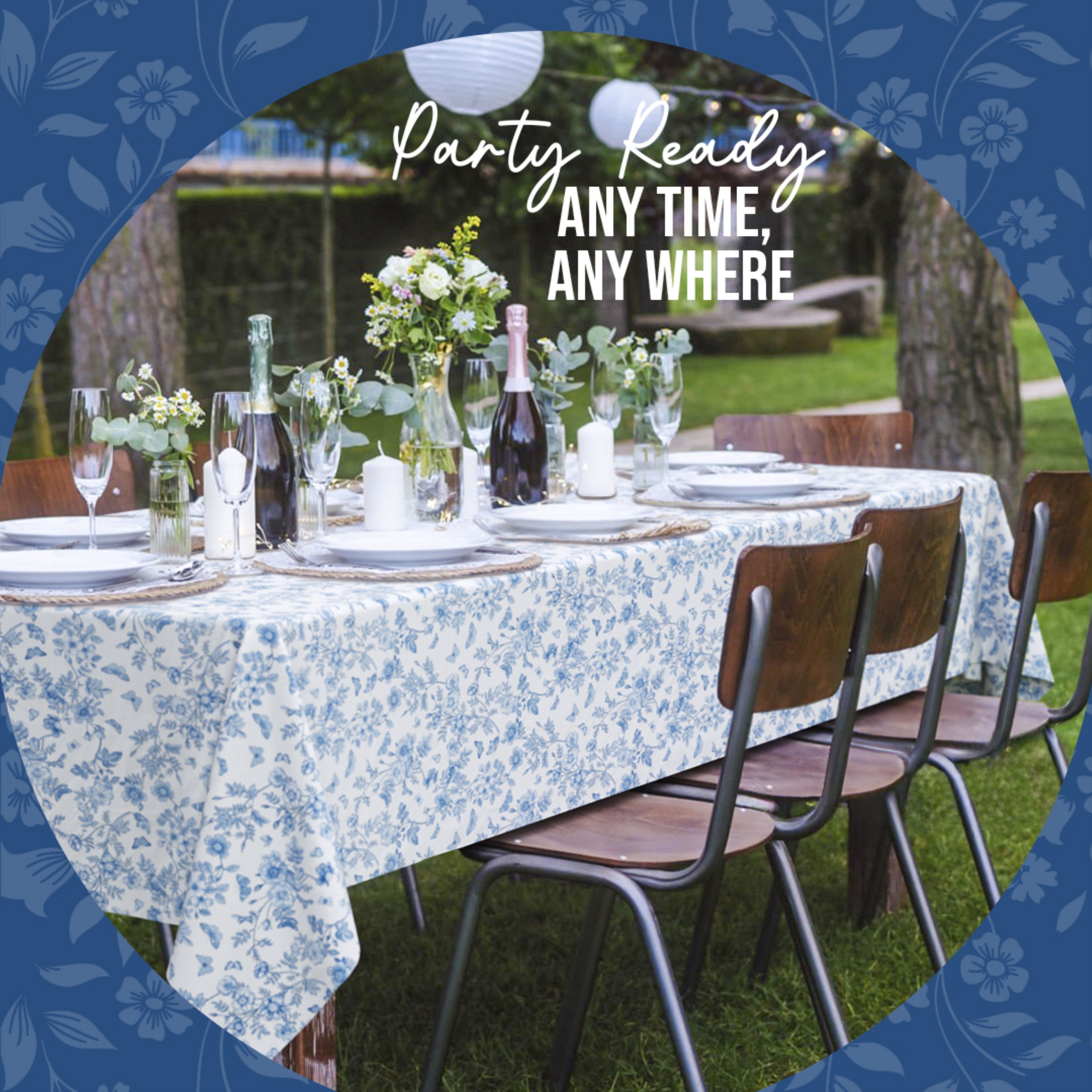 Trendables Premium Botanical Table Cover 54 x 108 - 54 x 108 - 2 Pack