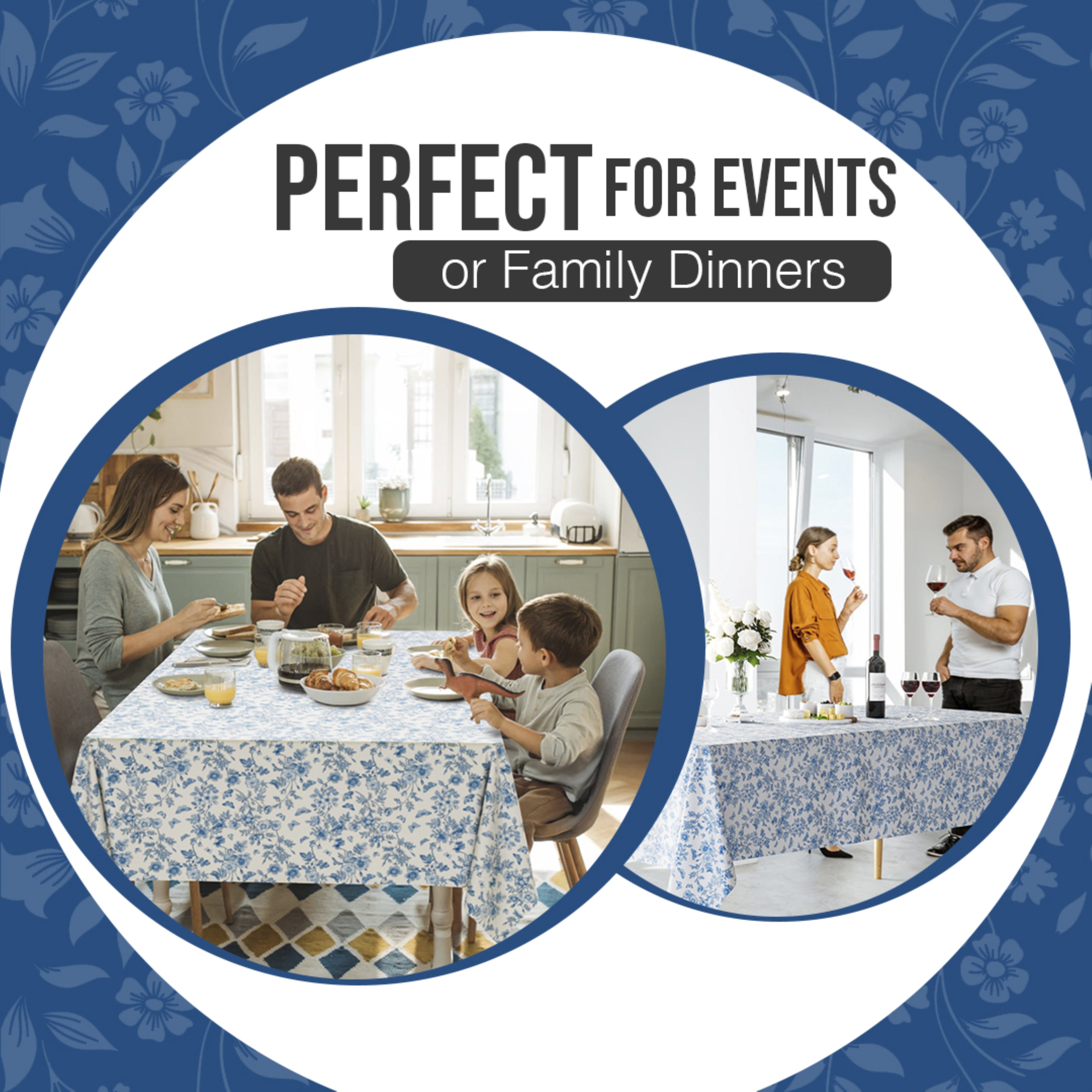 Trendables Premium Botanical Table Cover 54 x 108 - 54 x 108 - 2 Pack