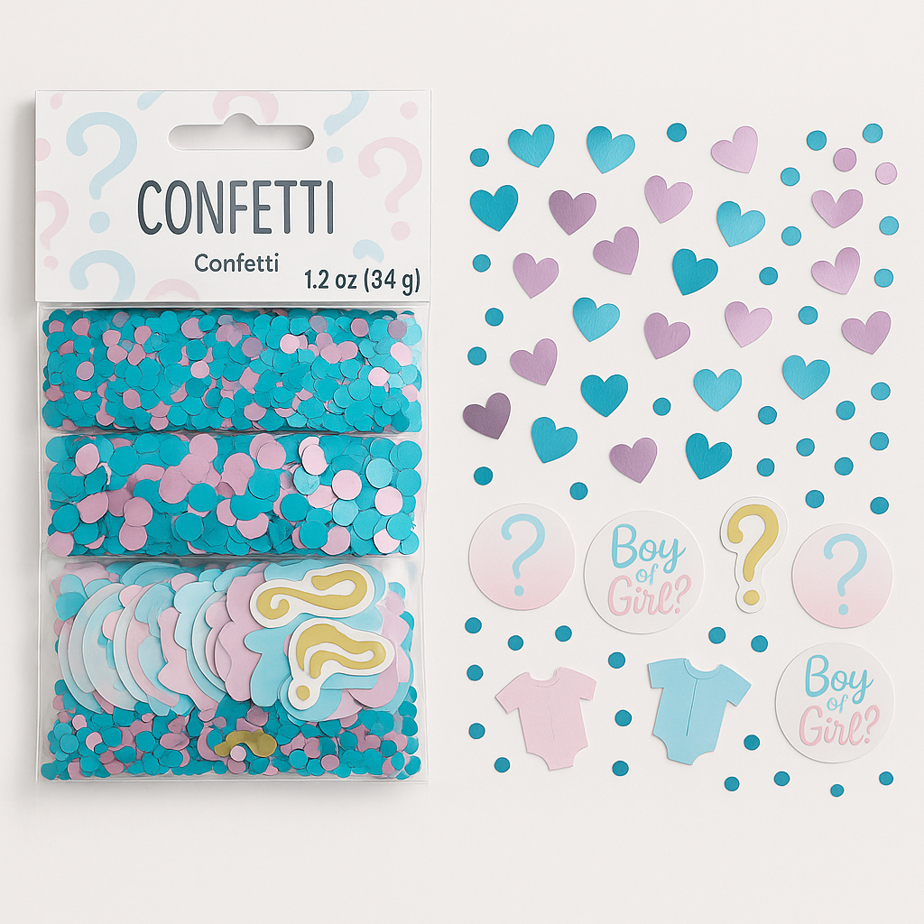"The Big Reveal" Gender Reveal Confetti, 1.2 oz - Blue & Pink