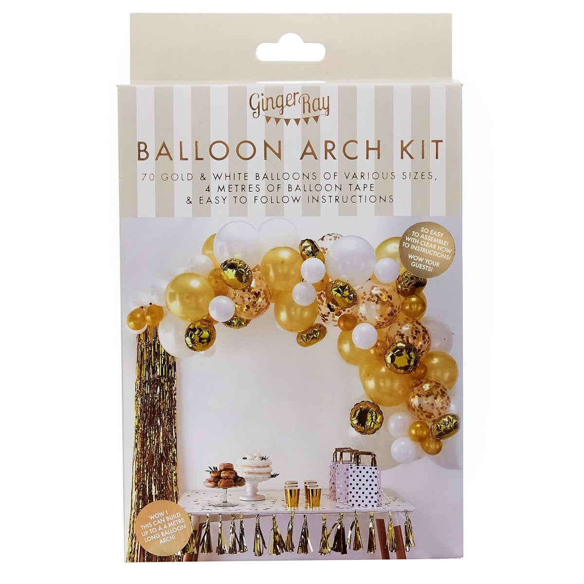 Class 101 - Gold Balloon Arch Kit - Elegant Latex Garland