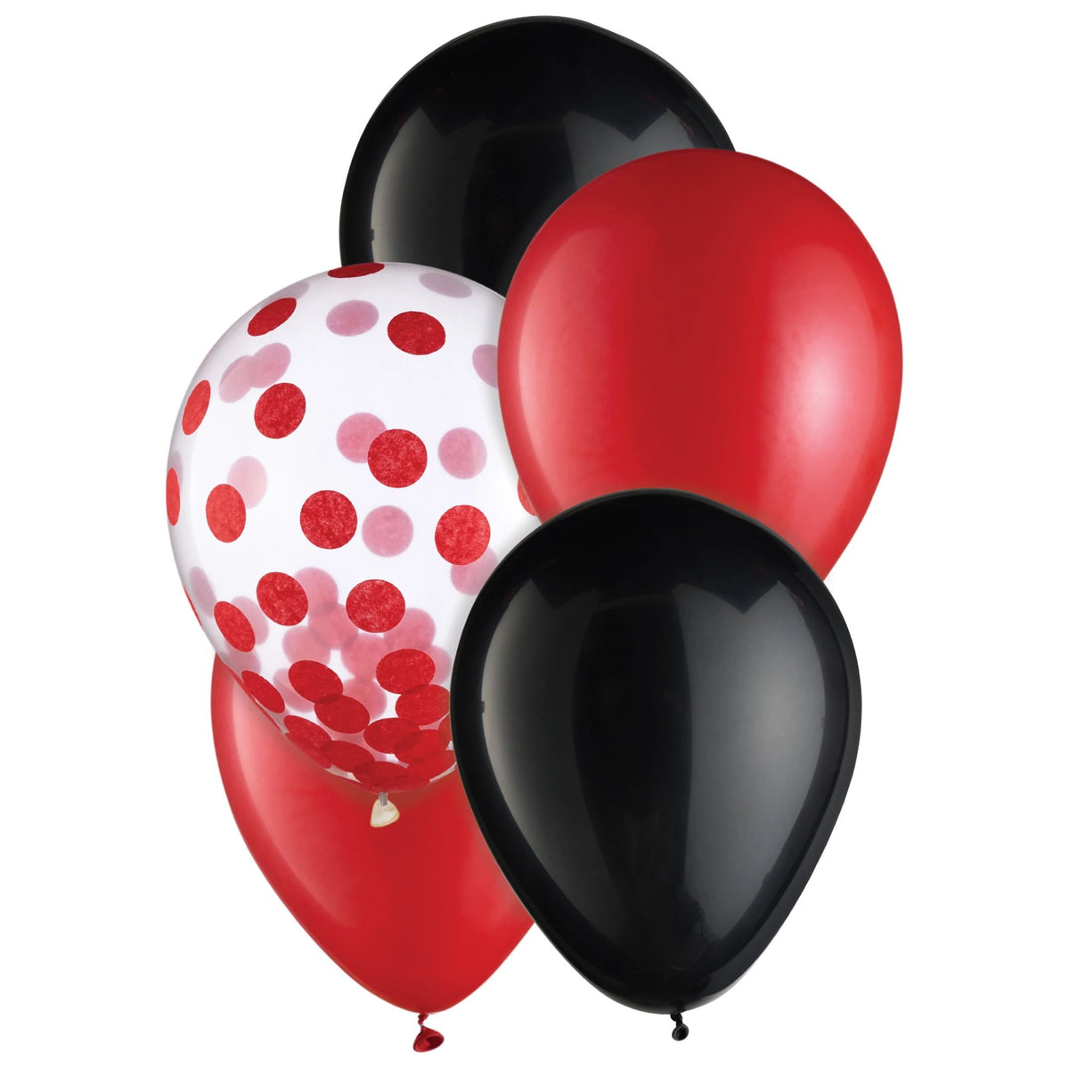 Class 101 - Festive Graduation Latex Balloons - Red & Black Mix (15 Pack)